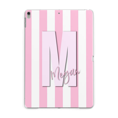 Personalised Candy Stripe Initials Apple iPad Silver Case