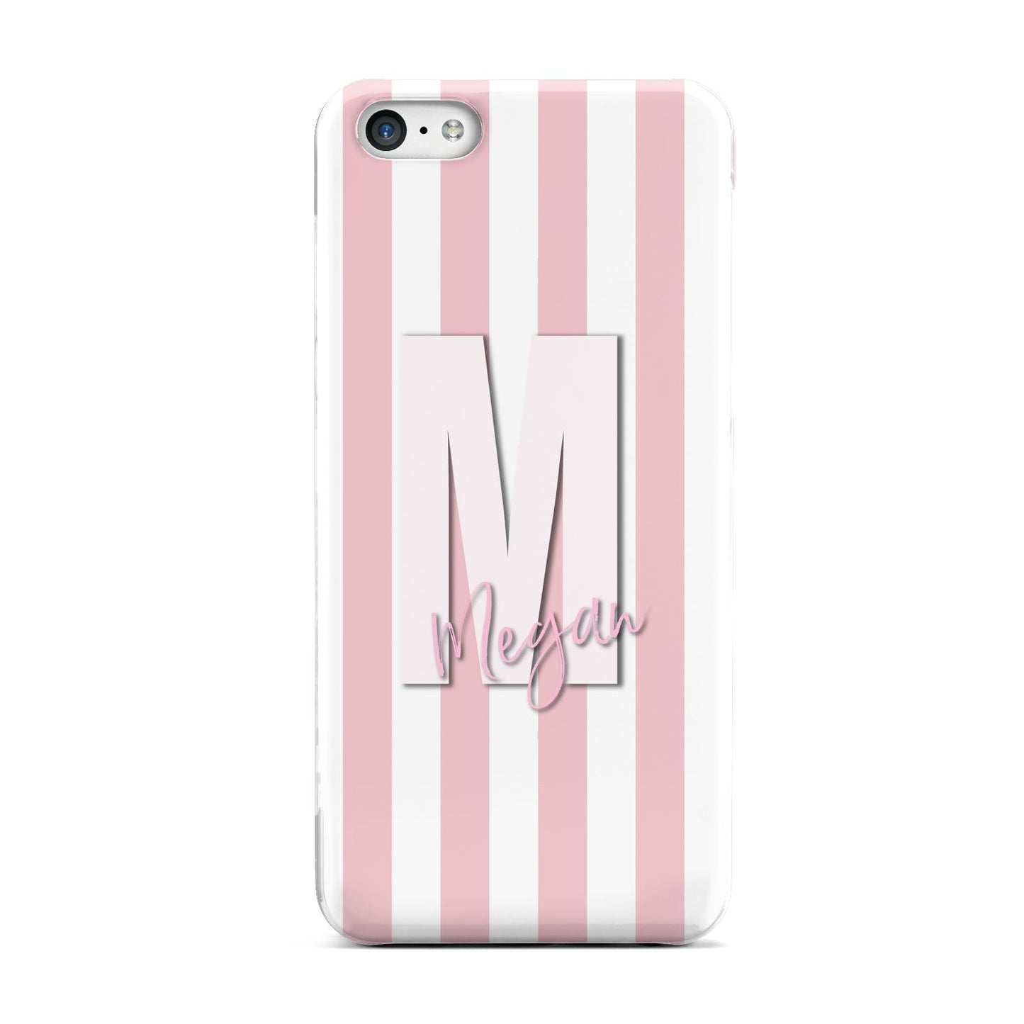 Personalised Candy Stripe Initials Apple iPhone 5c Case