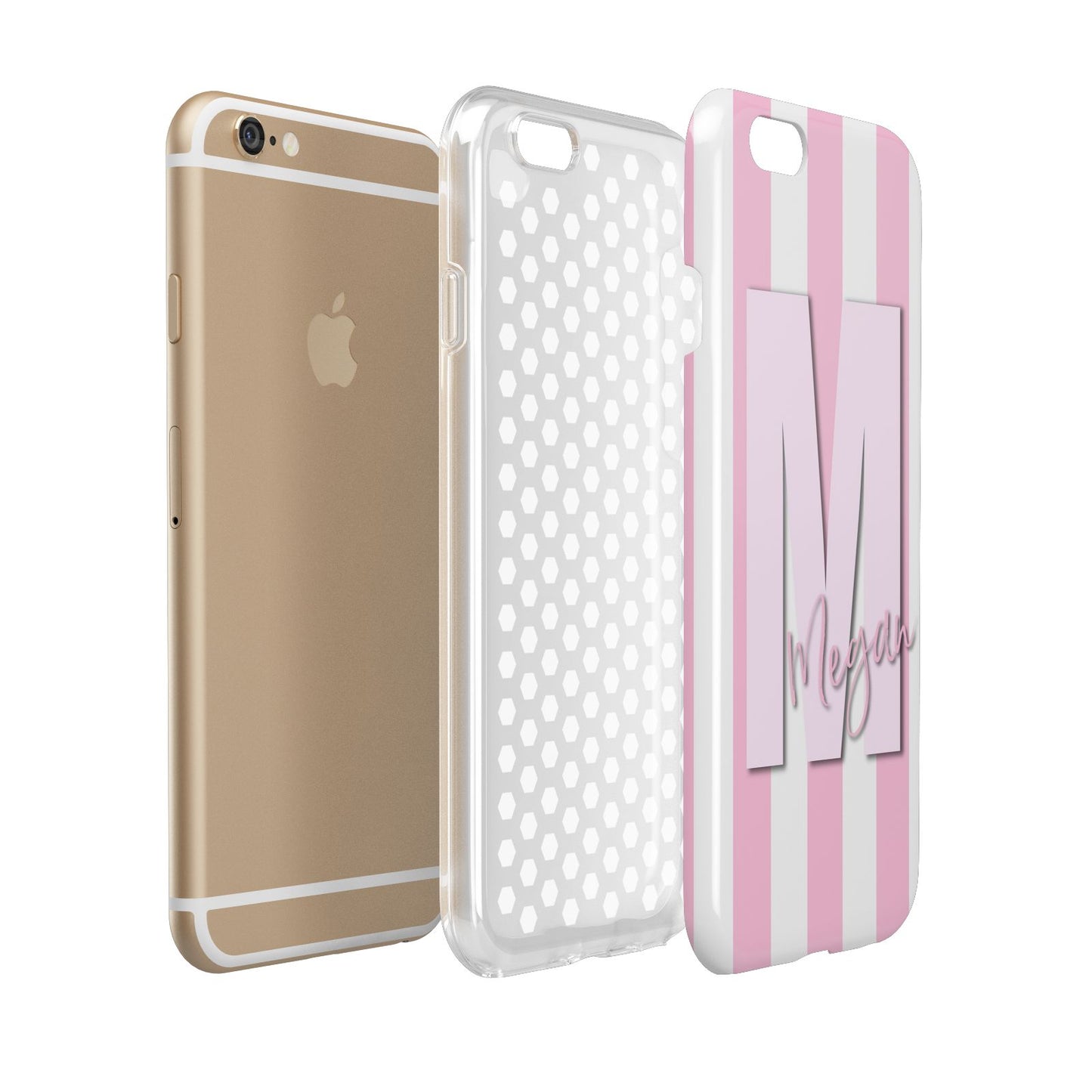 Personalised Candy Stripe Initials Apple iPhone 6 3D Tough Case Expanded view