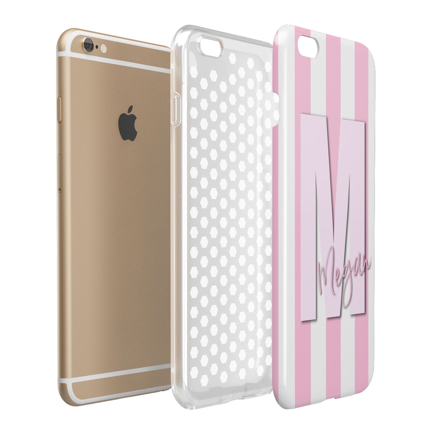 Personalised Candy Stripe Initials Apple iPhone 6 Plus 3D Tough Case Expand Detail Image