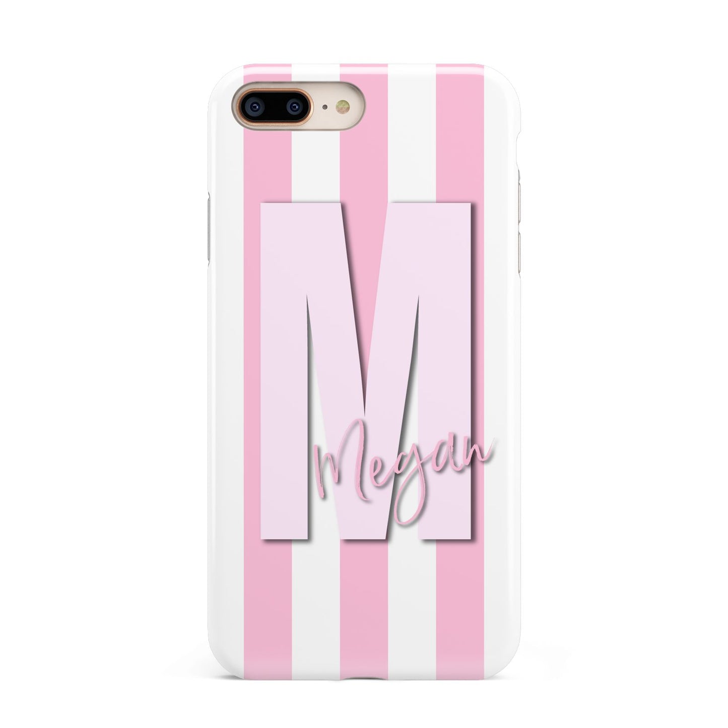 Personalised Candy Stripe Initials Apple iPhone 7 8 Plus 3D Tough Case