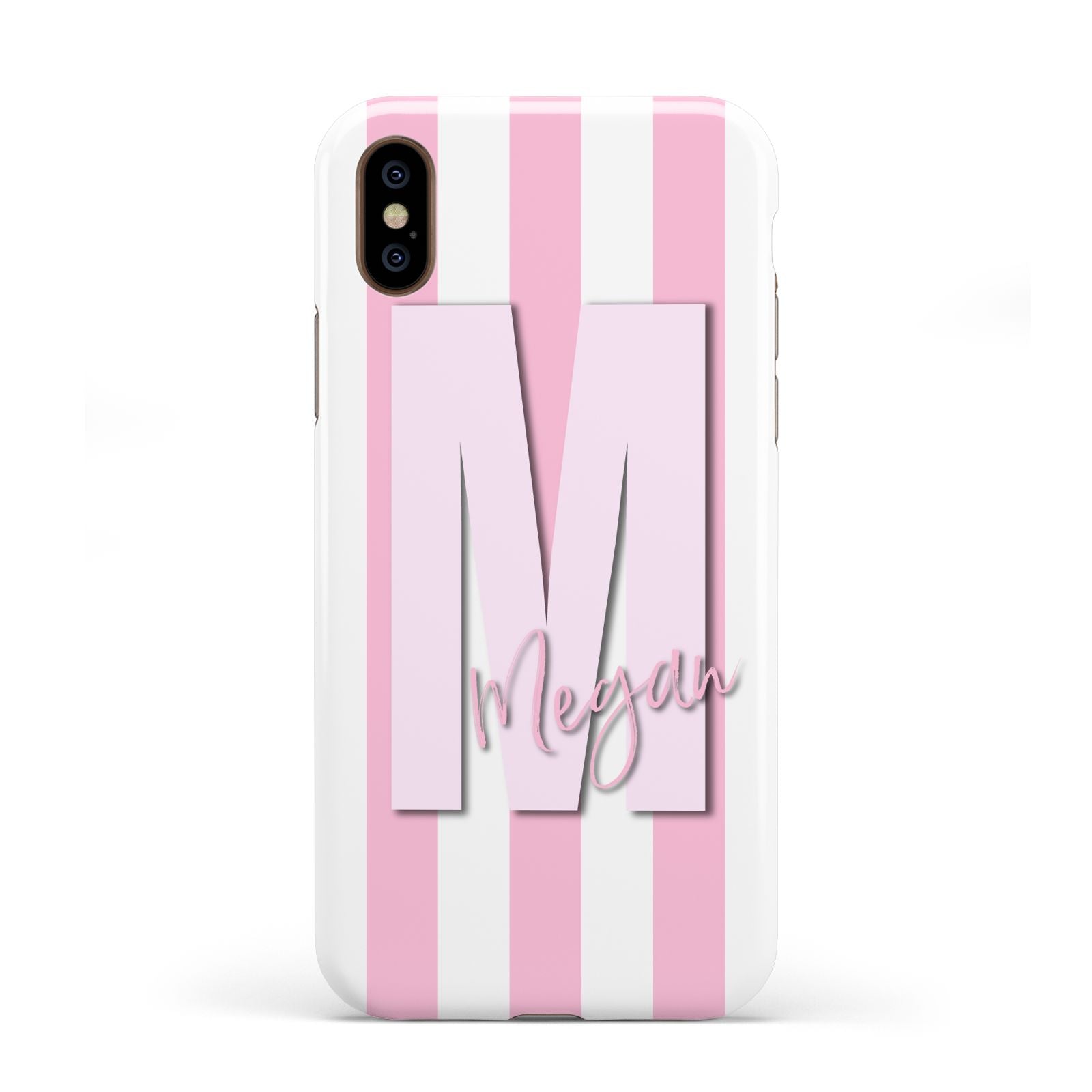 Personalised Candy Stripe Initials Apple iPhone XS 3D Tough