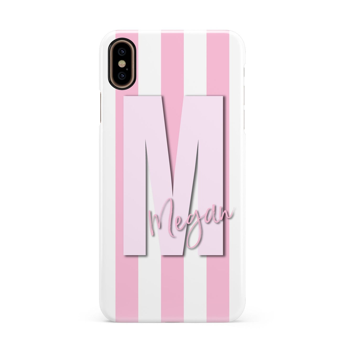 Personalised Candy Stripe Initials Apple iPhone Xs Max 3D Snap Case