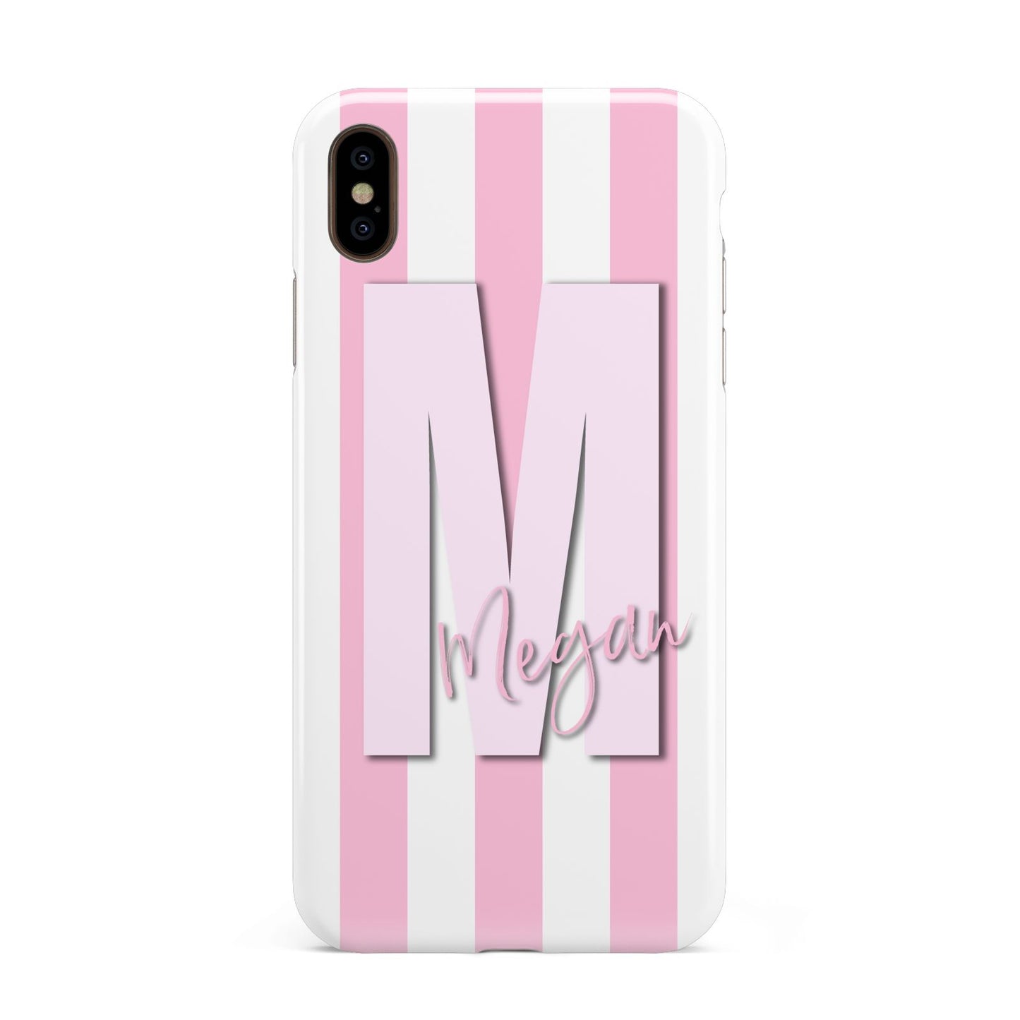 Personalised Candy Stripe Initials Apple iPhone Xs Max 3D Tough Case