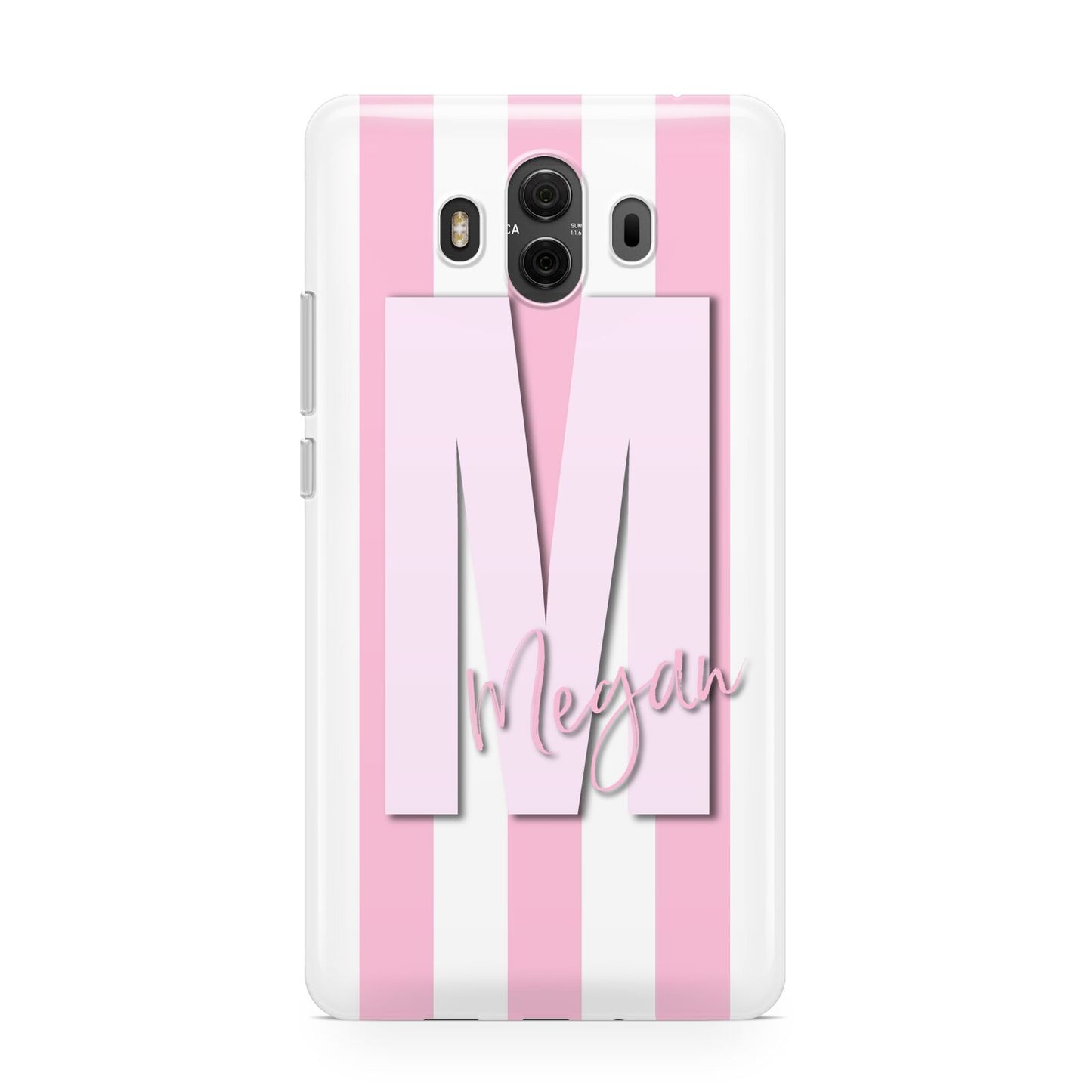 Personalised Candy Stripe Initials Huawei Mate 10 Protective Phone Case