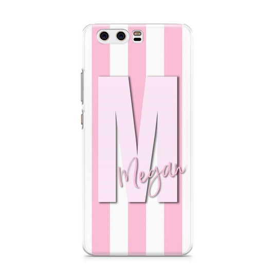 Personalised Candy Stripe Initials Huawei P10 Phone Case