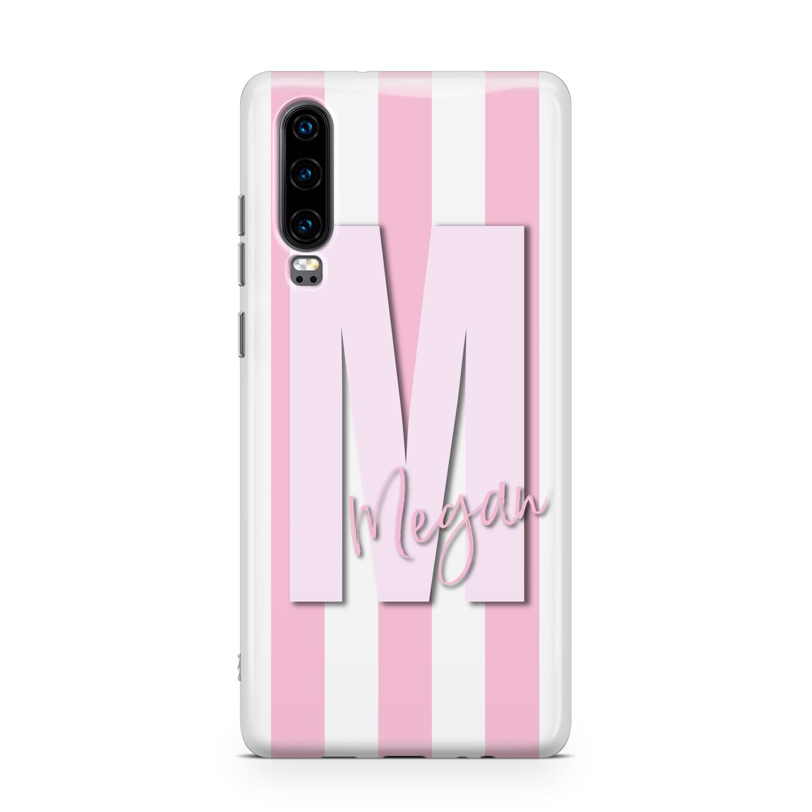 Personalised Candy Stripe Initials Huawei P30 Phone Case