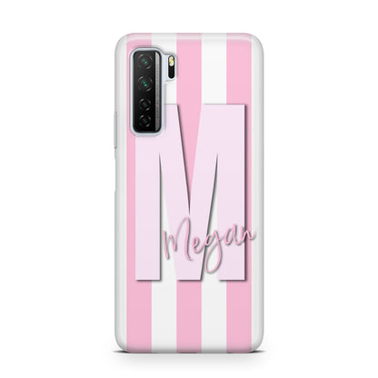 Personalised Candy Stripe Initials Huawei P40 Lite 5G Phone Case