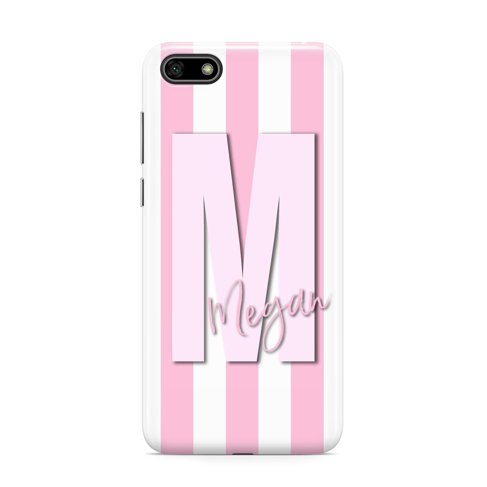 Personalised Candy Stripe Initials Huawei Y5 Prime 2018 Phone Case