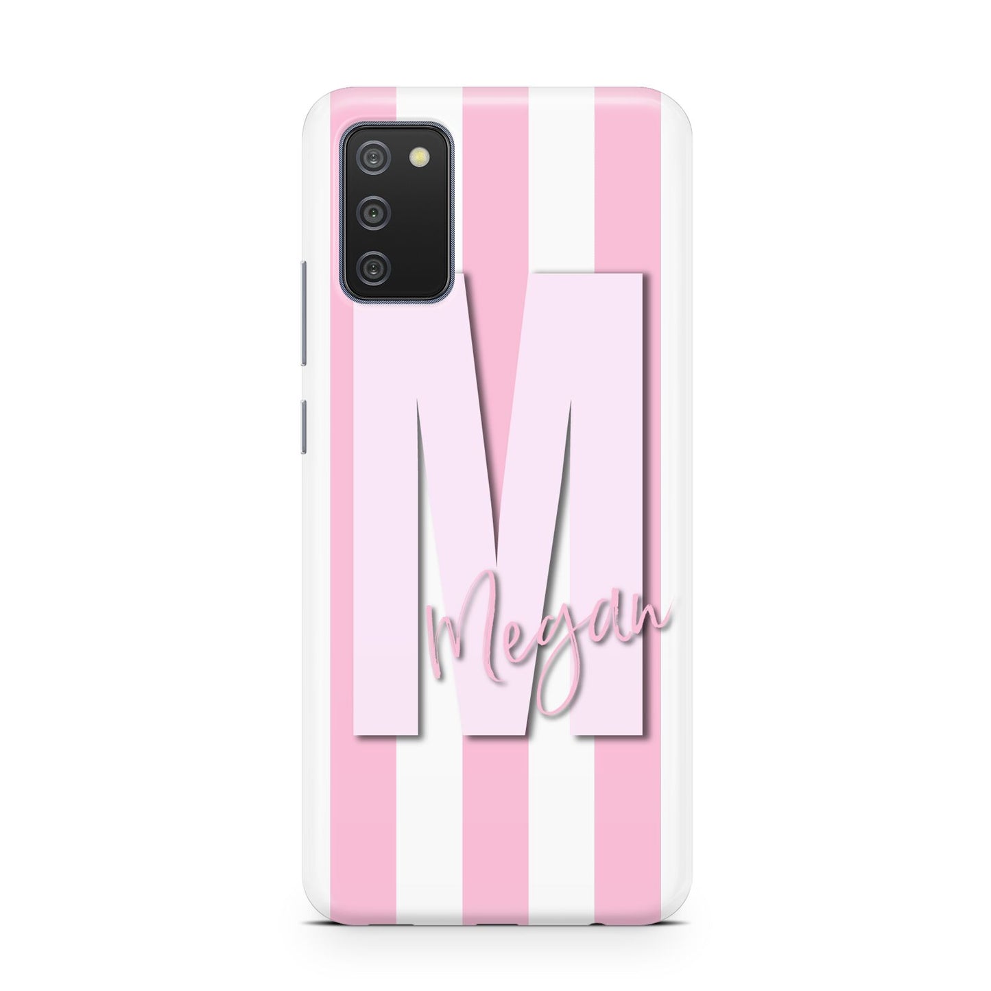 Personalised Candy Stripe Initials Samsung A02s Case