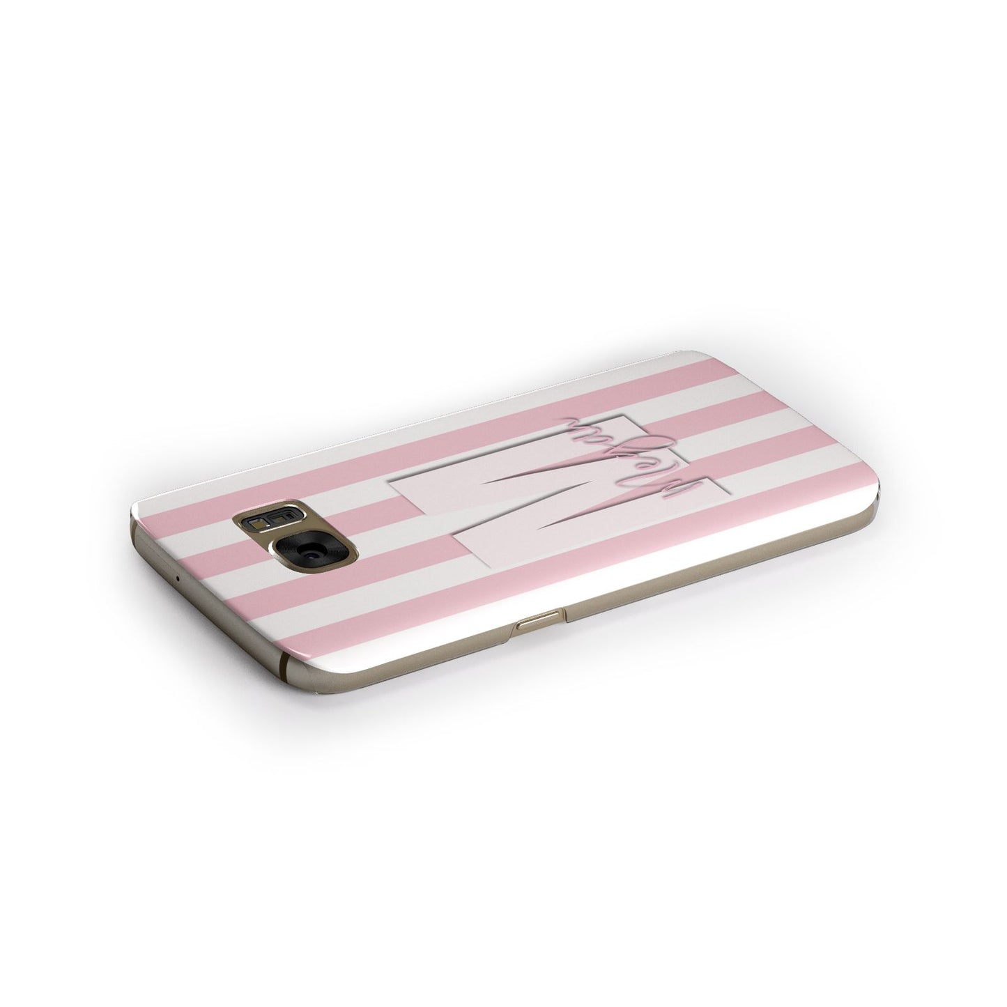 Personalised Candy Stripe Initials Samsung Galaxy Case Side Close Up