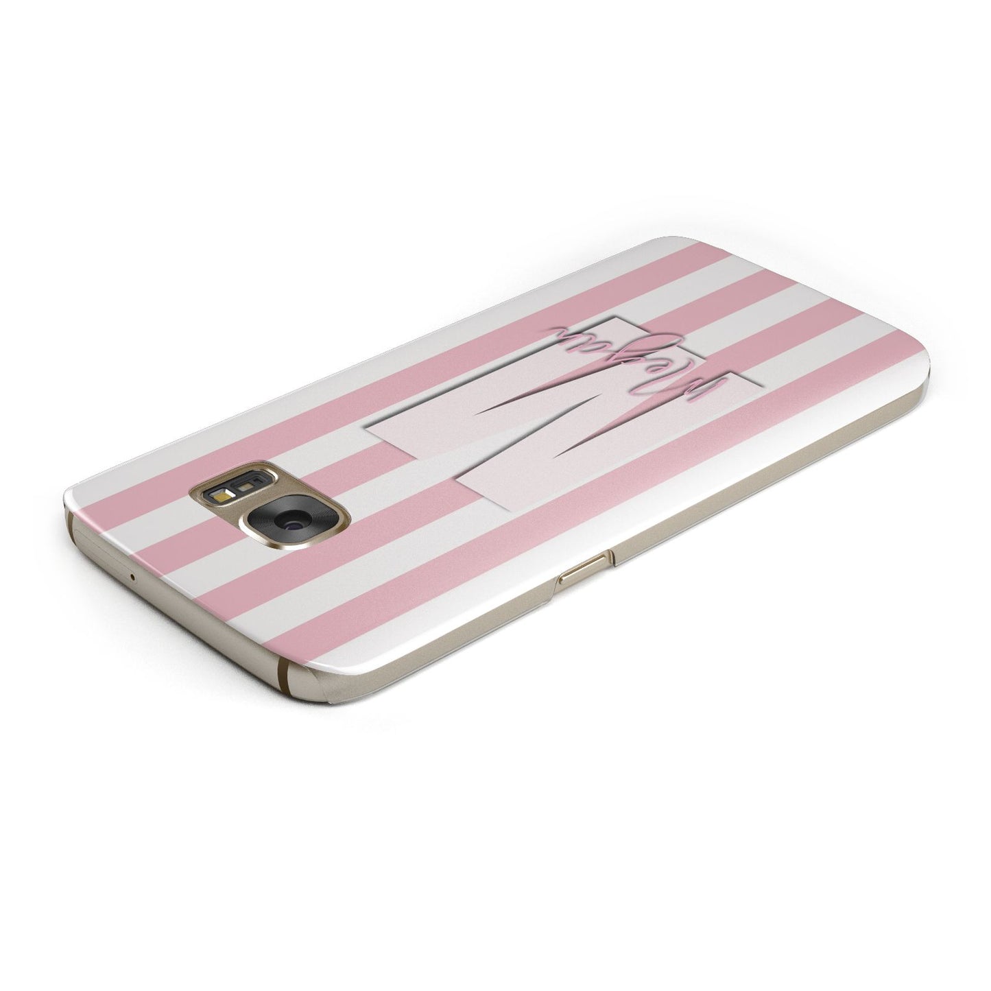 Personalised Candy Stripe Initials Samsung Galaxy Case Top Cutout
