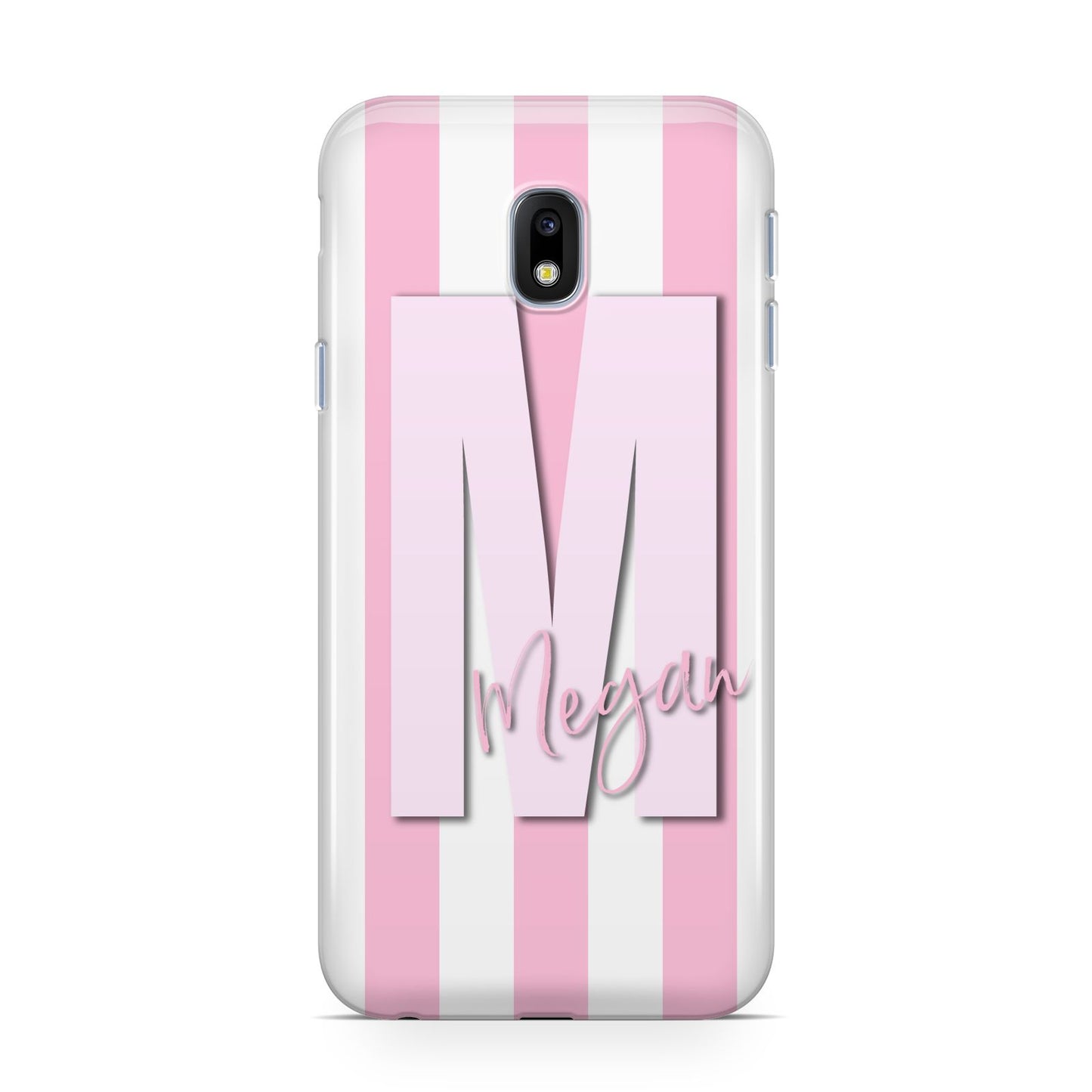 Personalised Candy Stripe Initials Samsung Galaxy J3 2017 Case