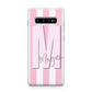 Personalised Candy Stripe Initials Samsung Galaxy S10 Plus Case