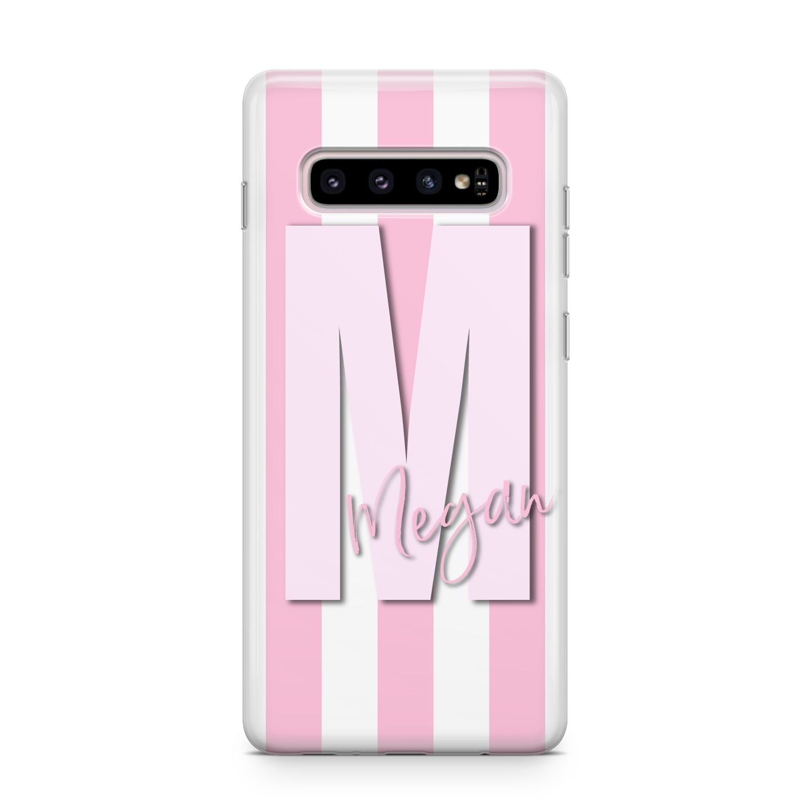 Personalised Candy Stripe Initials Samsung Galaxy S10 Plus Case