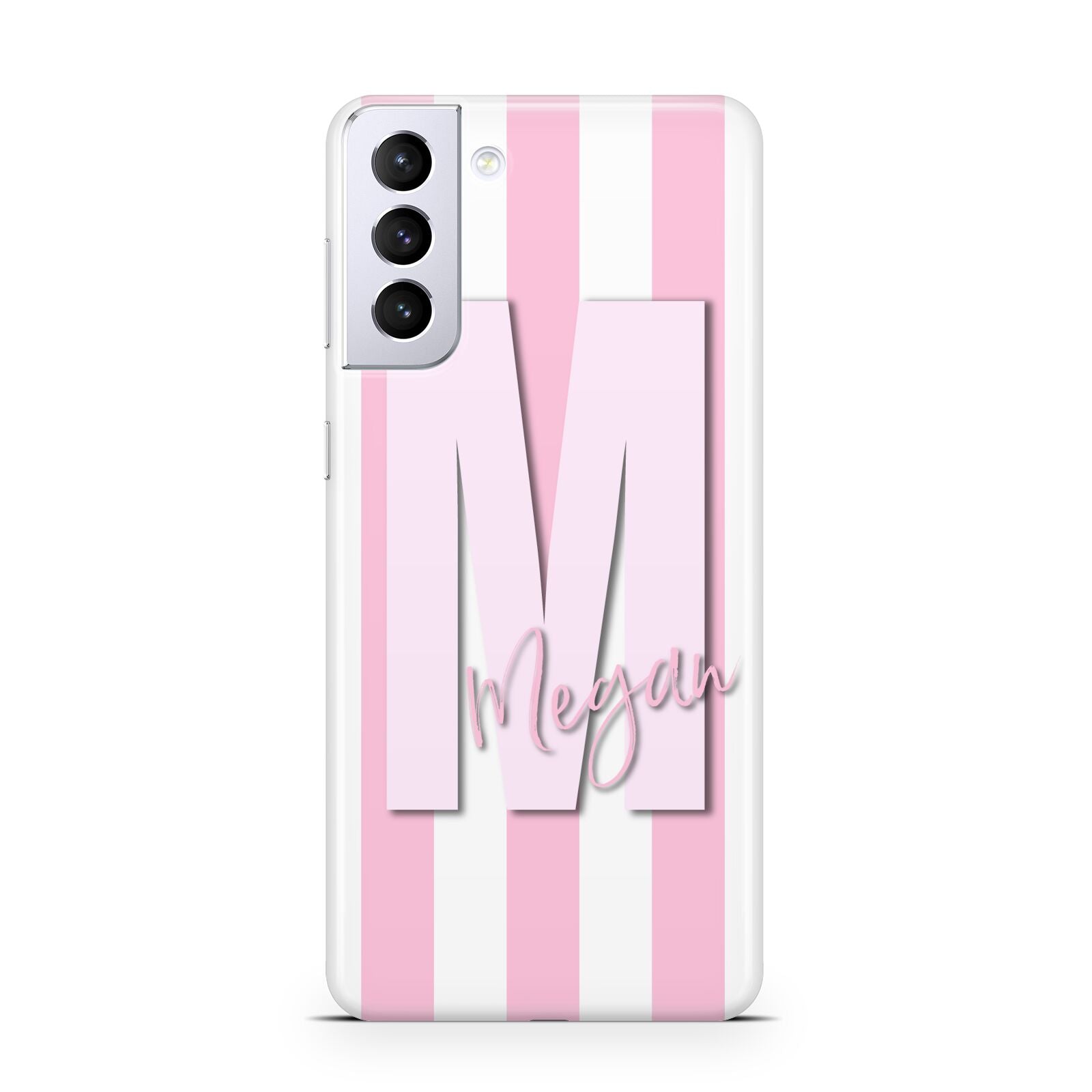 Personalised Candy Stripe Initials Samsung S21 Plus Case