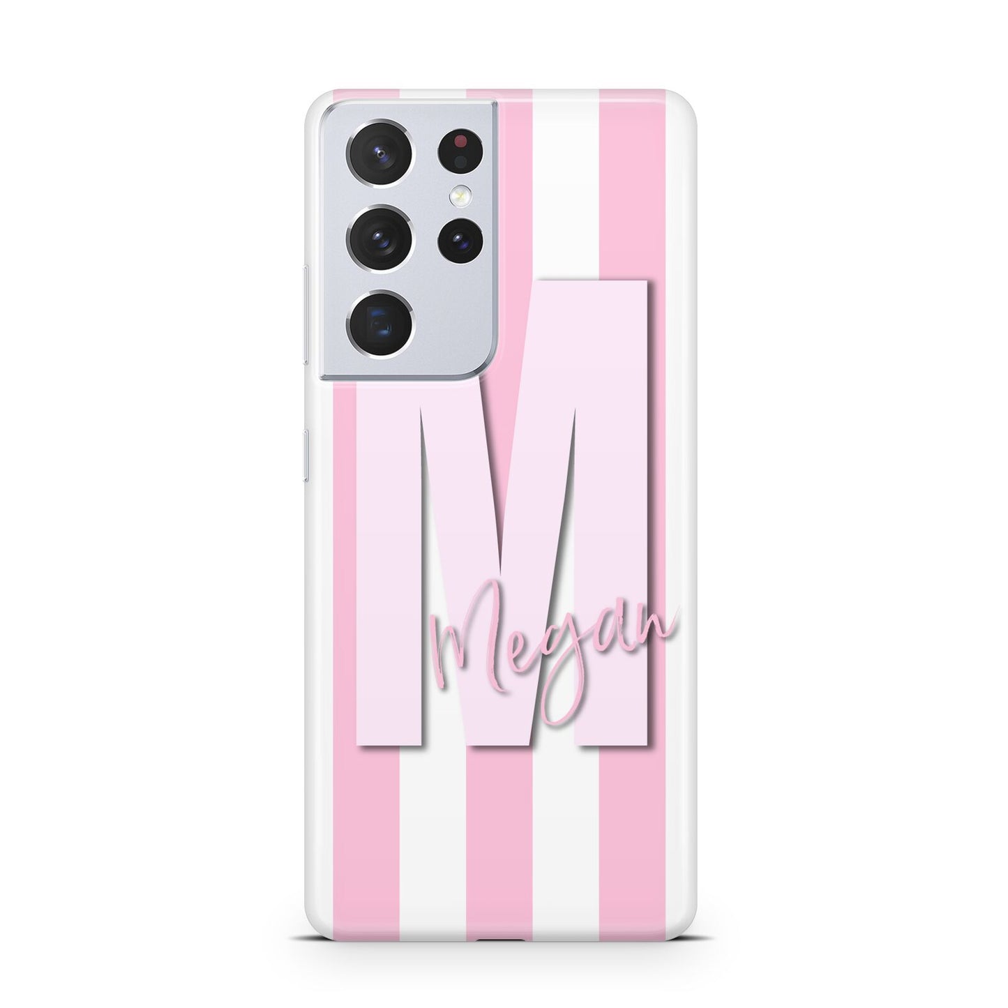 Personalised Candy Stripe Initials Samsung S21 Ultra Case