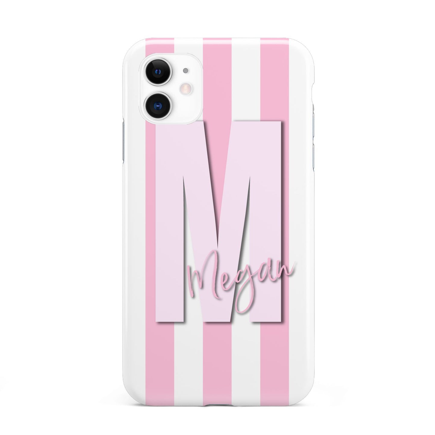 Personalised Candy Stripe Initials iPhone 11 3D Tough Case