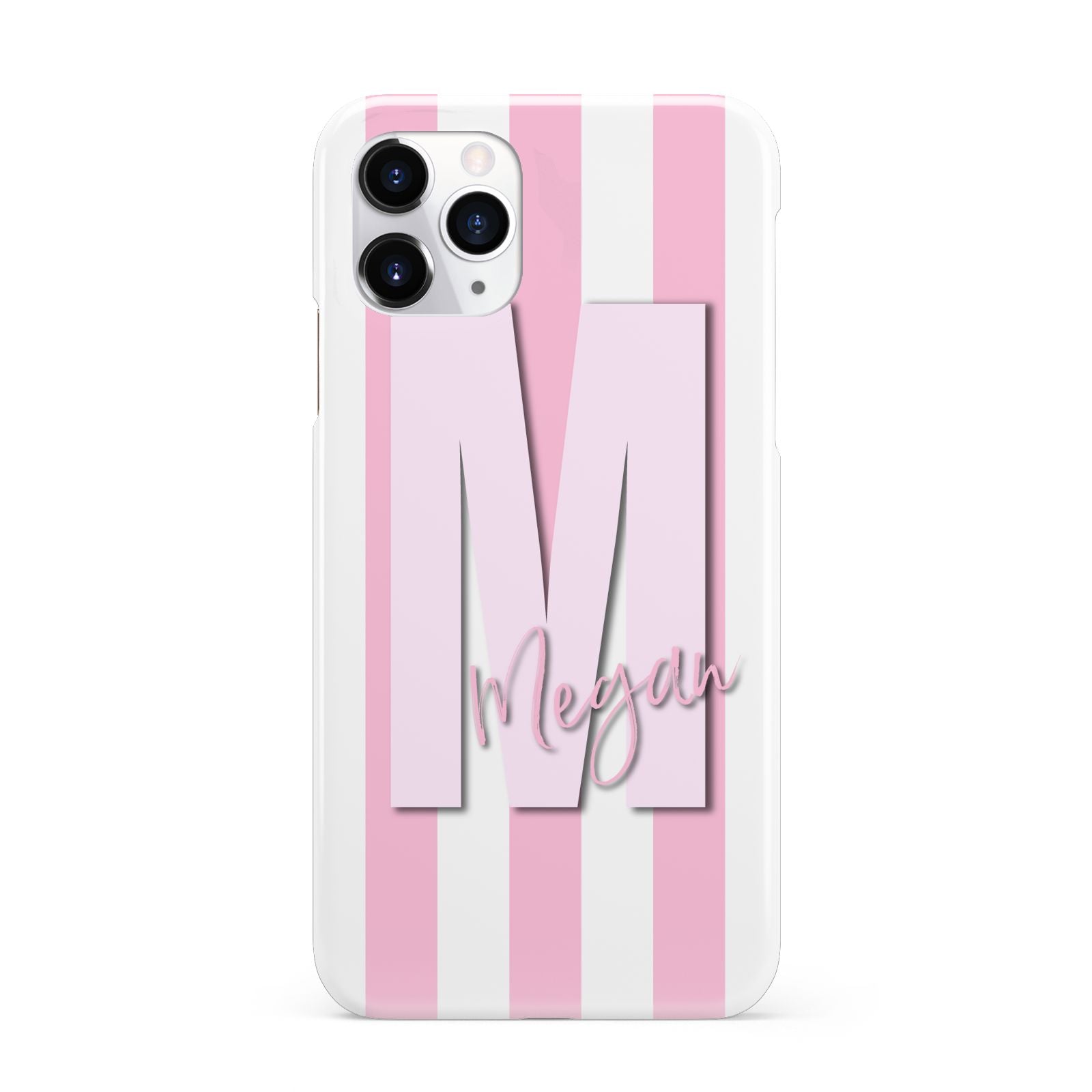 Personalised Candy Stripe Initials iPhone 11 Pro 3D Snap Case