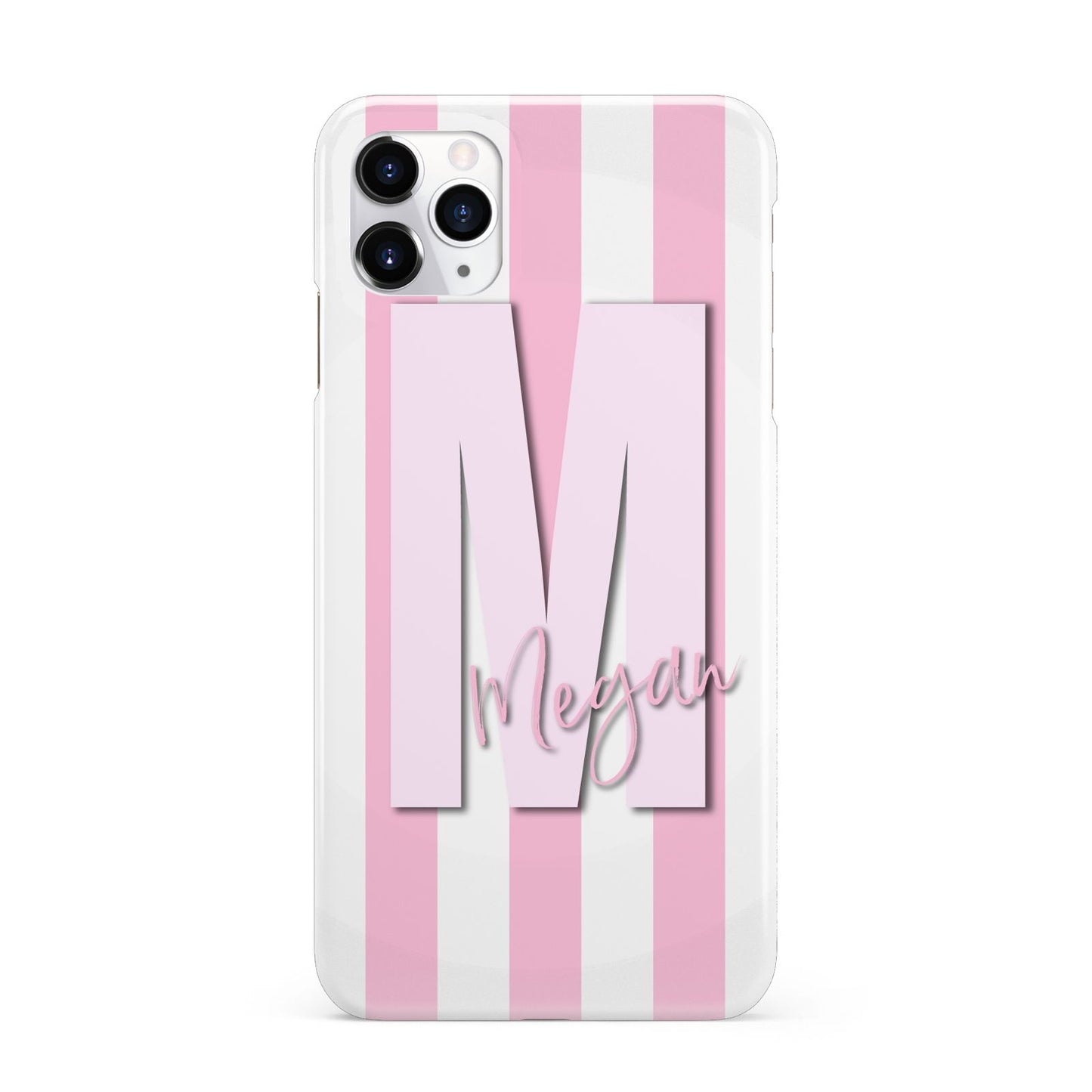 Personalised Candy Stripe Initials iPhone 11 Pro Max 3D Snap Case