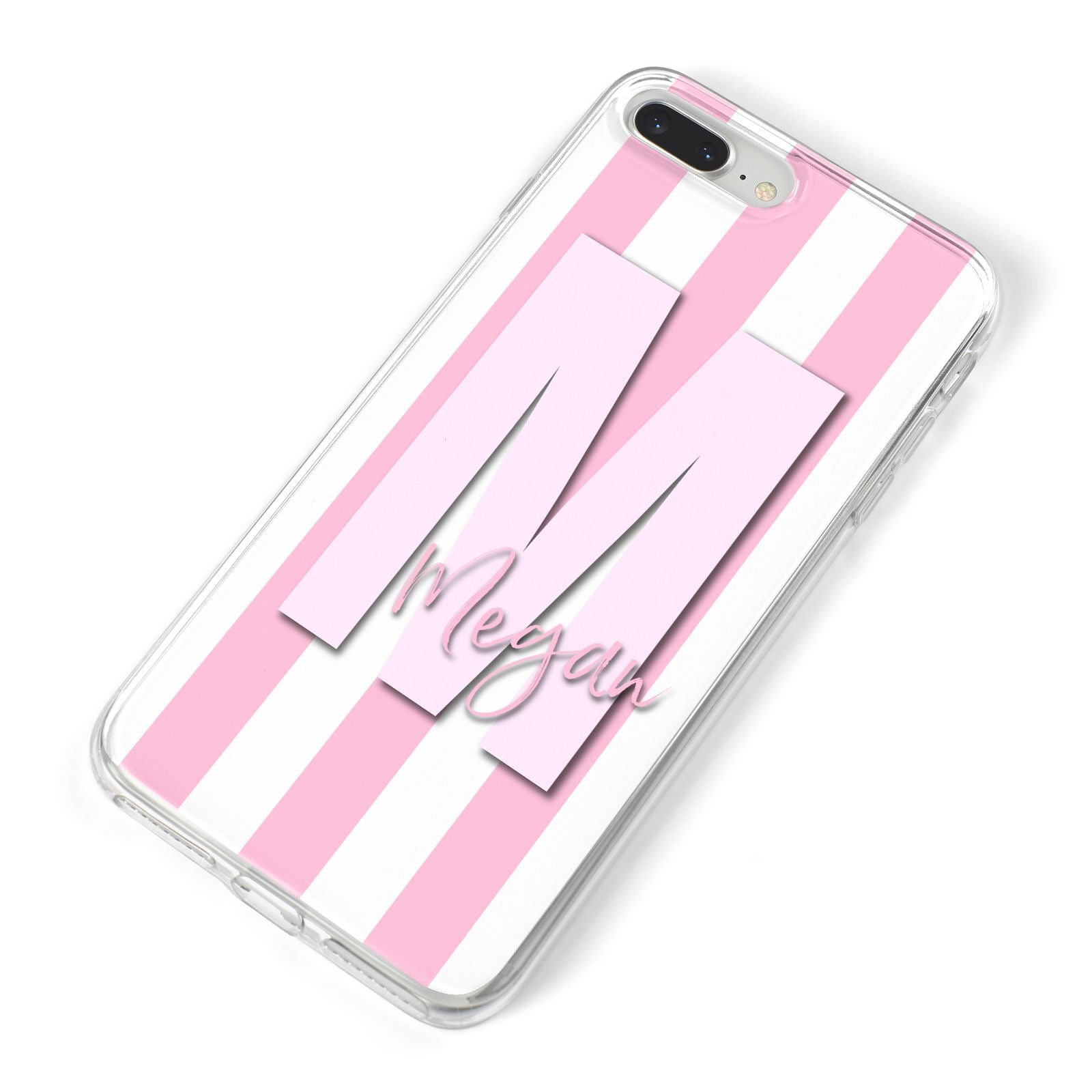 Personalised Candy Stripe Initials iPhone 8 Plus Bumper Case on Silver iPhone Alternative Image