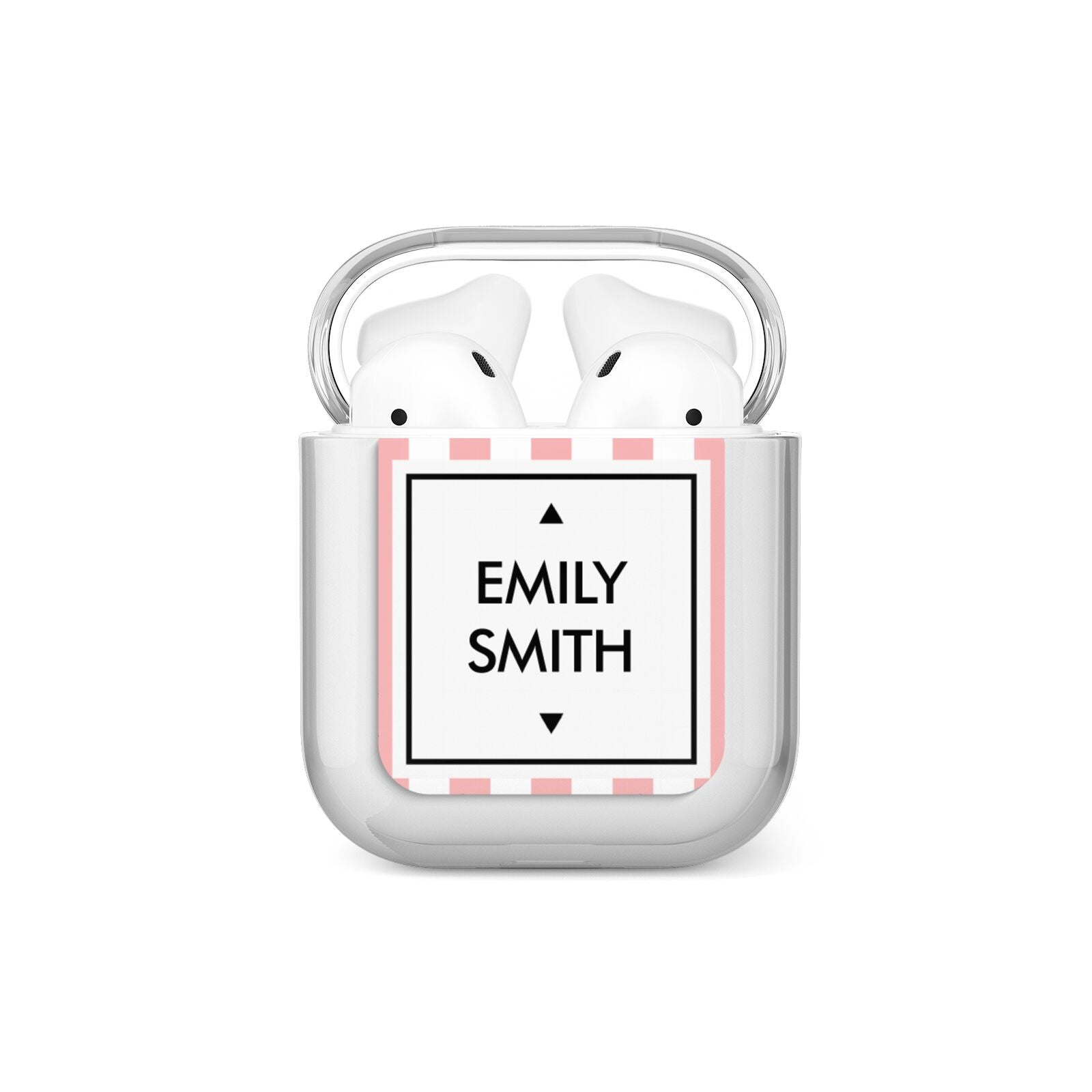 Personalised Candy Striped Name Initials AirPods Case