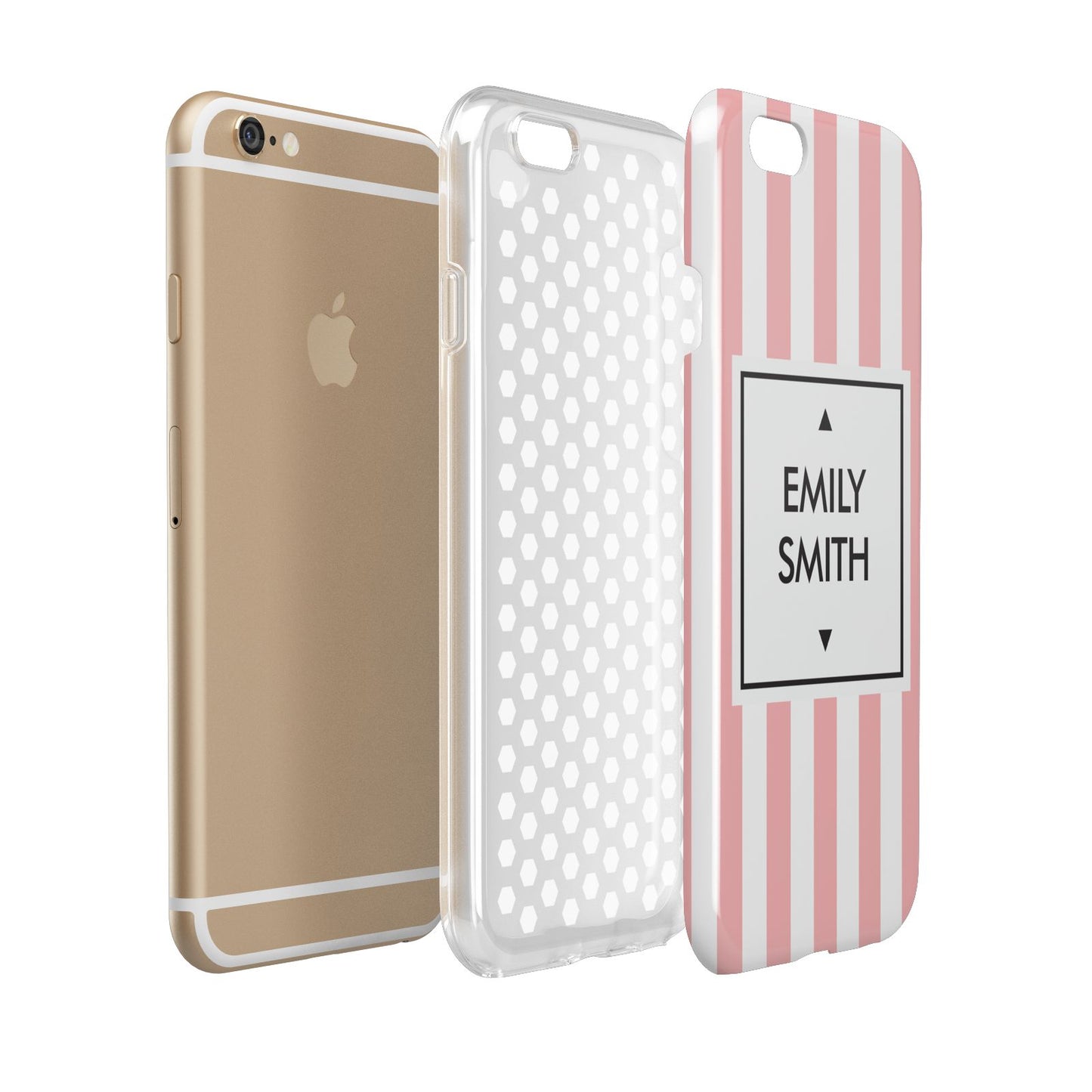 Personalised Candy Striped Name Initials Apple iPhone 6 3D Tough Case Expanded view