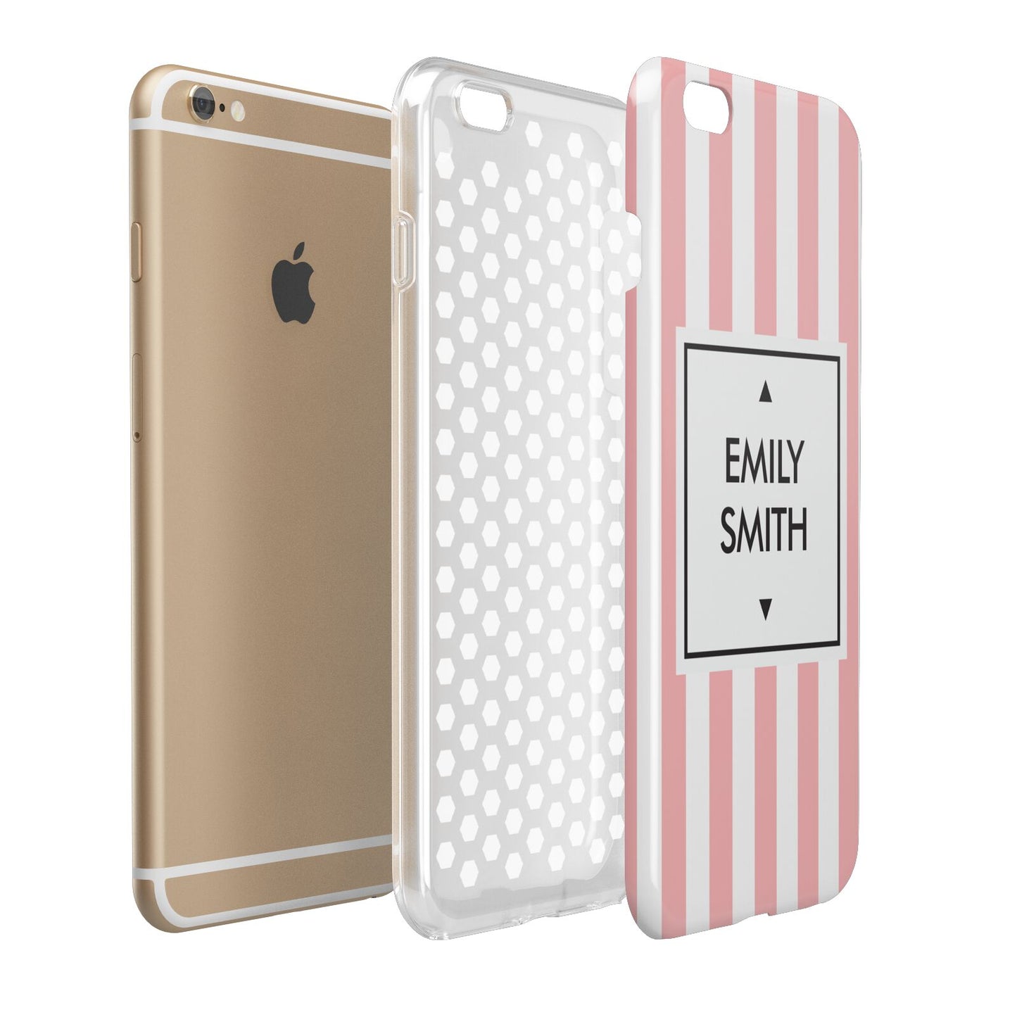 Personalised Candy Striped Name Initials Apple iPhone 6 Plus 3D Tough Case Expand Detail Image