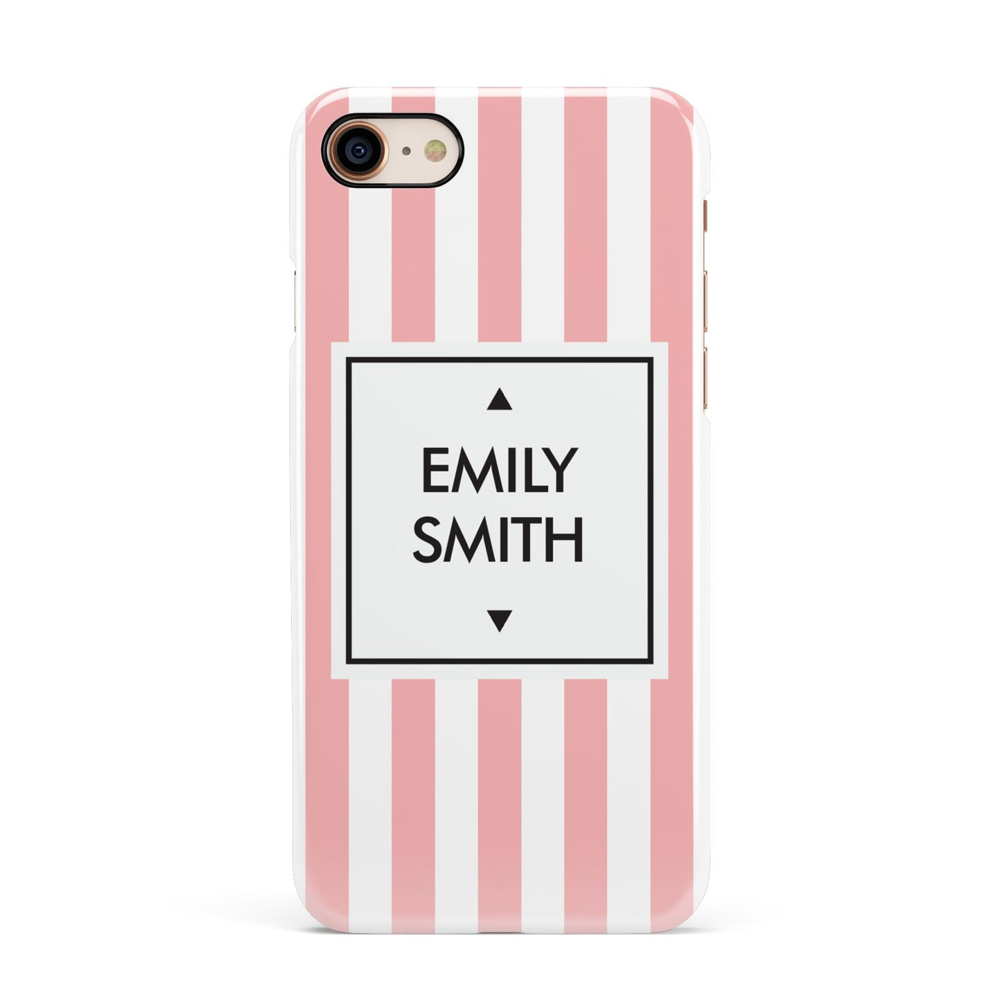 Personalised Candy Striped Name Initials Apple iPhone 7 8 3D Snap Case