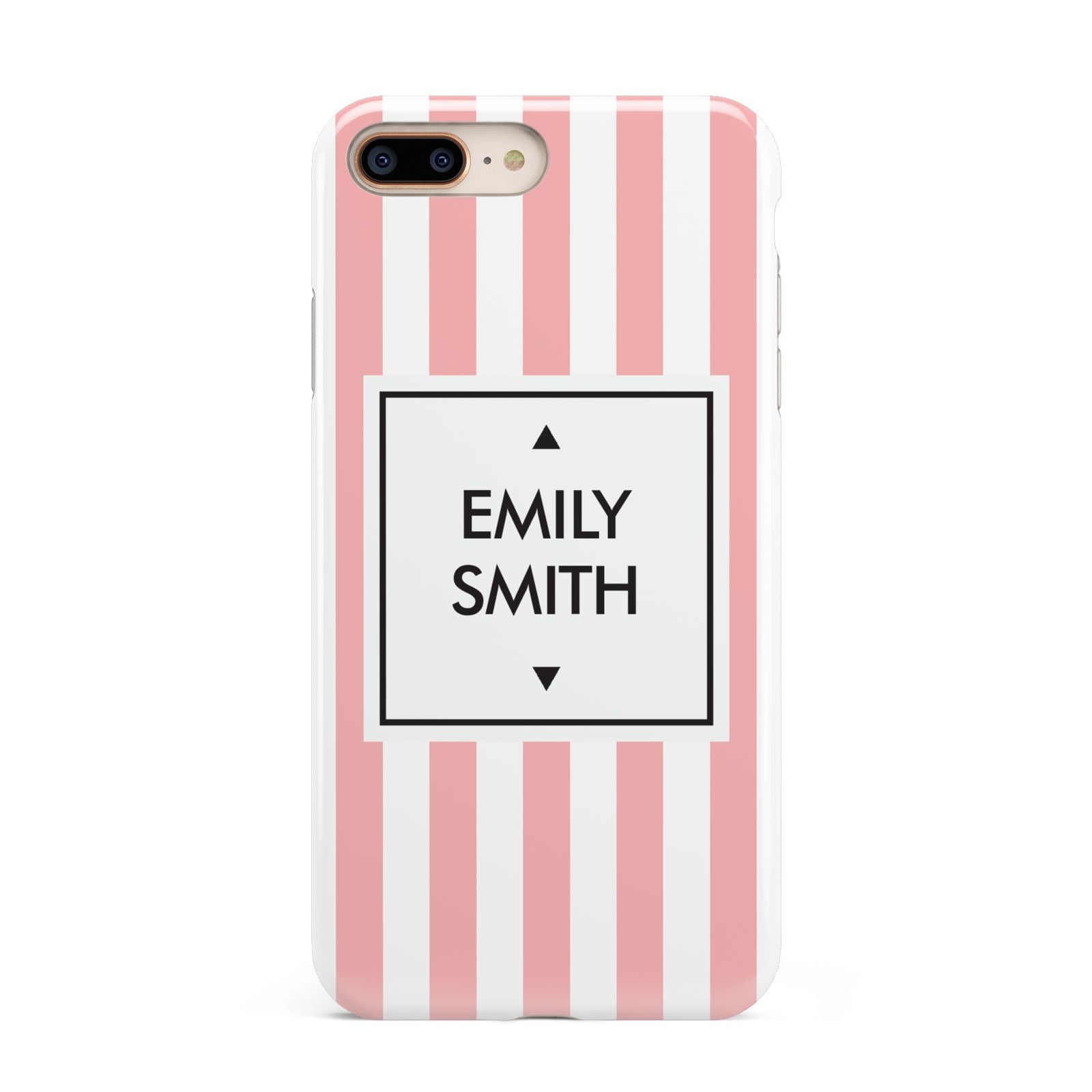 Personalised Candy Striped Name Initials Apple iPhone 7 8 Plus 3D Tough Case