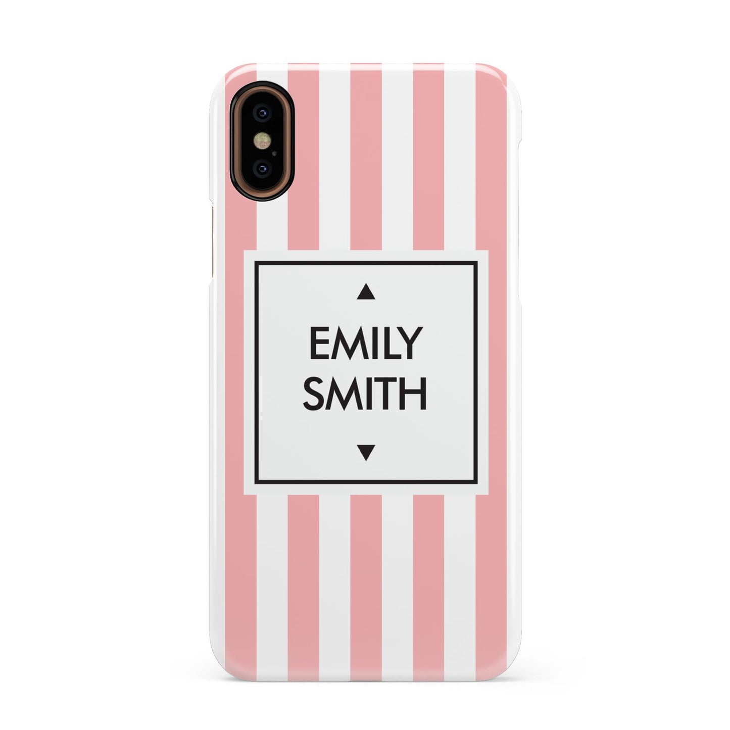 Personalised Candy Striped Name Initials Apple iPhone XS 3D Snap Case