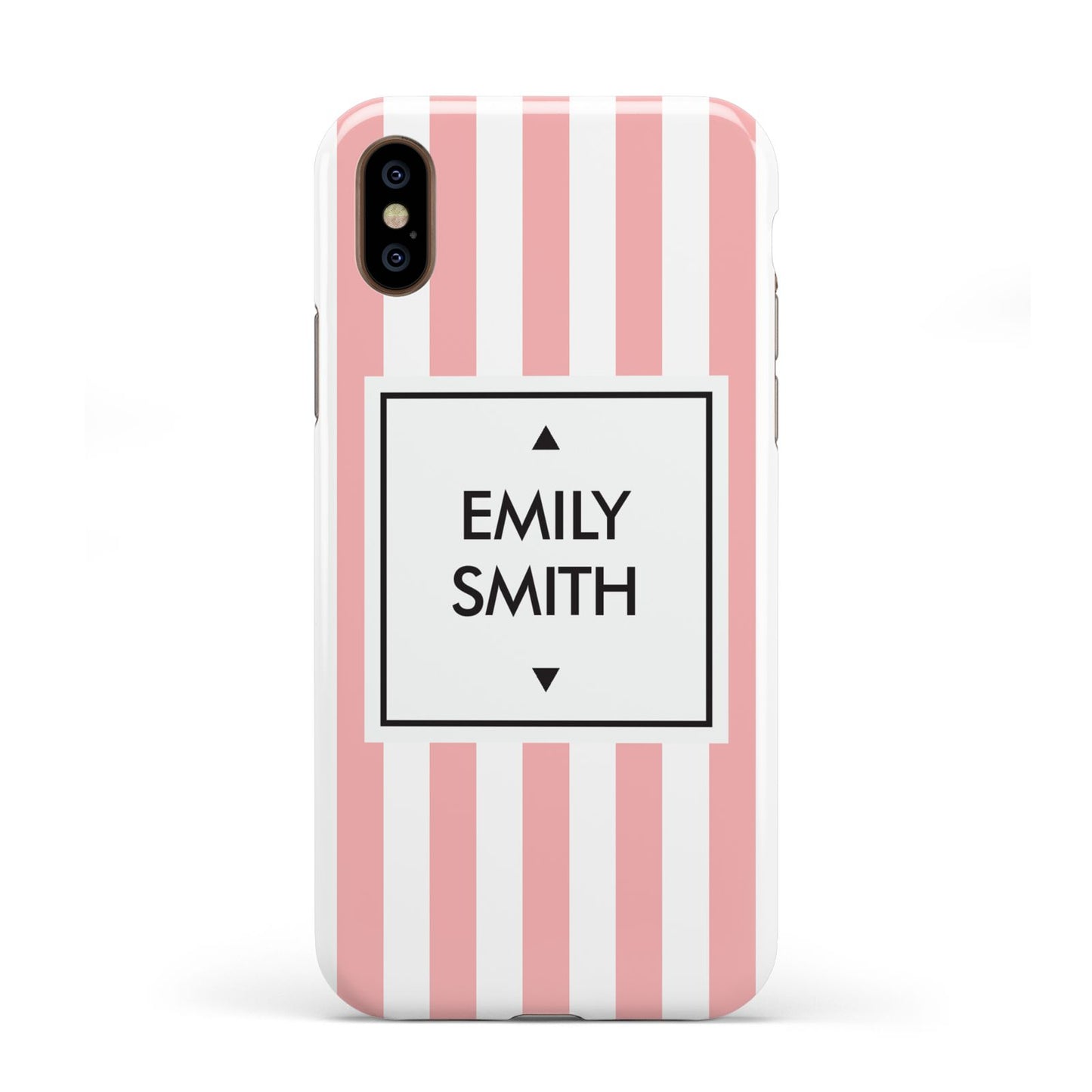 Personalised Candy Striped Name Initials Apple iPhone XS 3D Tough