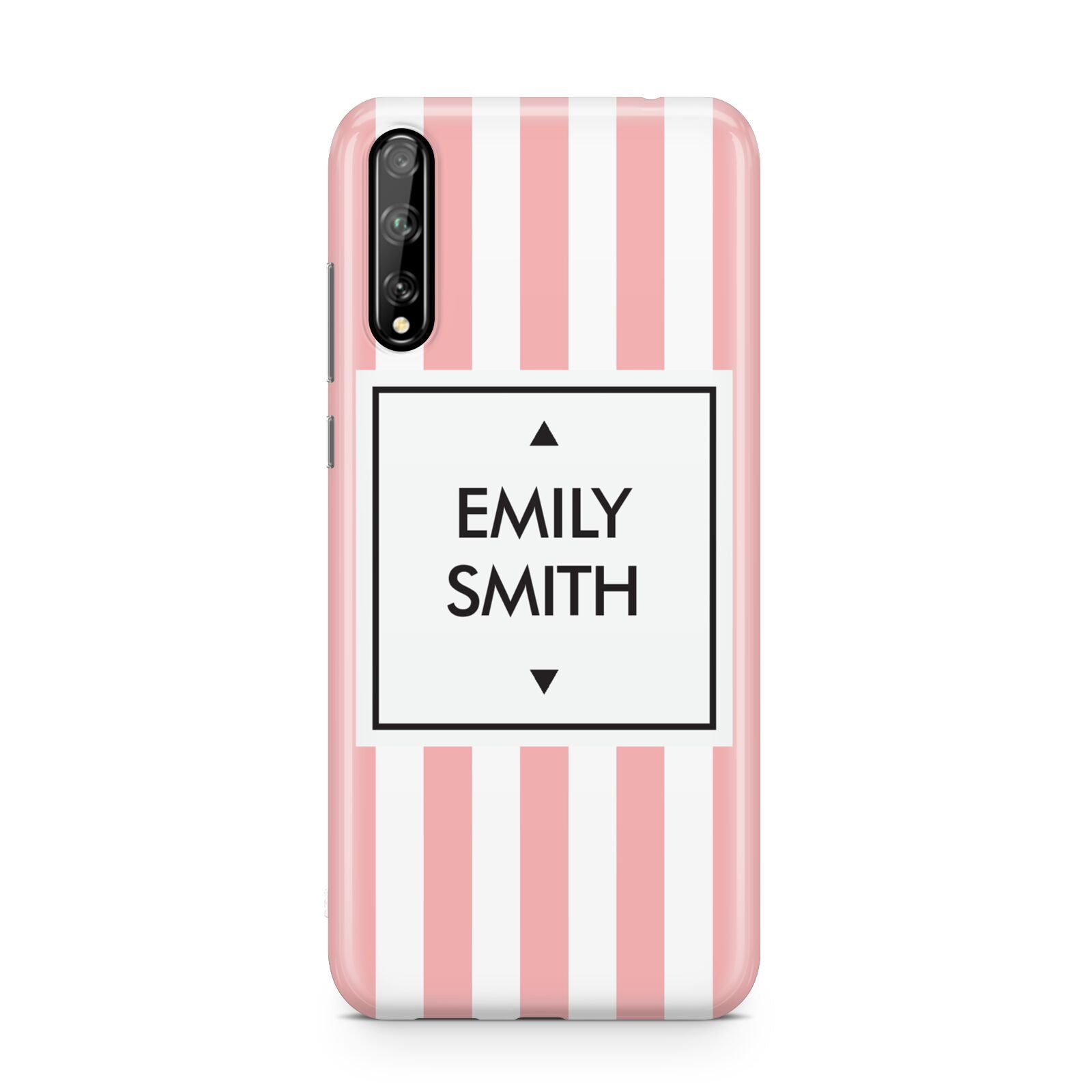 Personalised Candy Striped Name Initials Huawei Enjoy 10s Phone Case