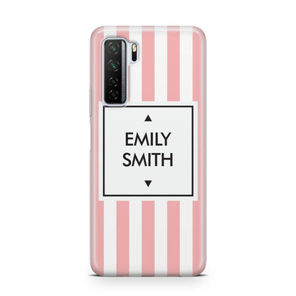 Personalised Candy Striped Name Initials Huawei P40 Lite 5G Phone Case