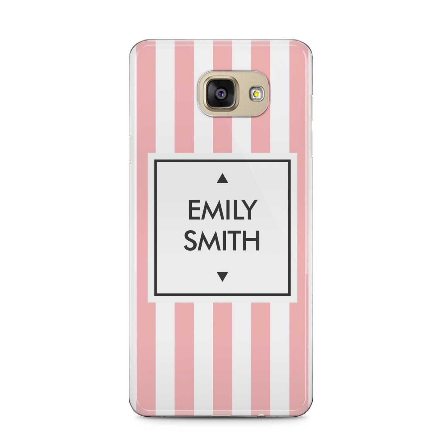 Personalised Candy Striped Name Initials Samsung Galaxy A5 2016 Case on gold phone