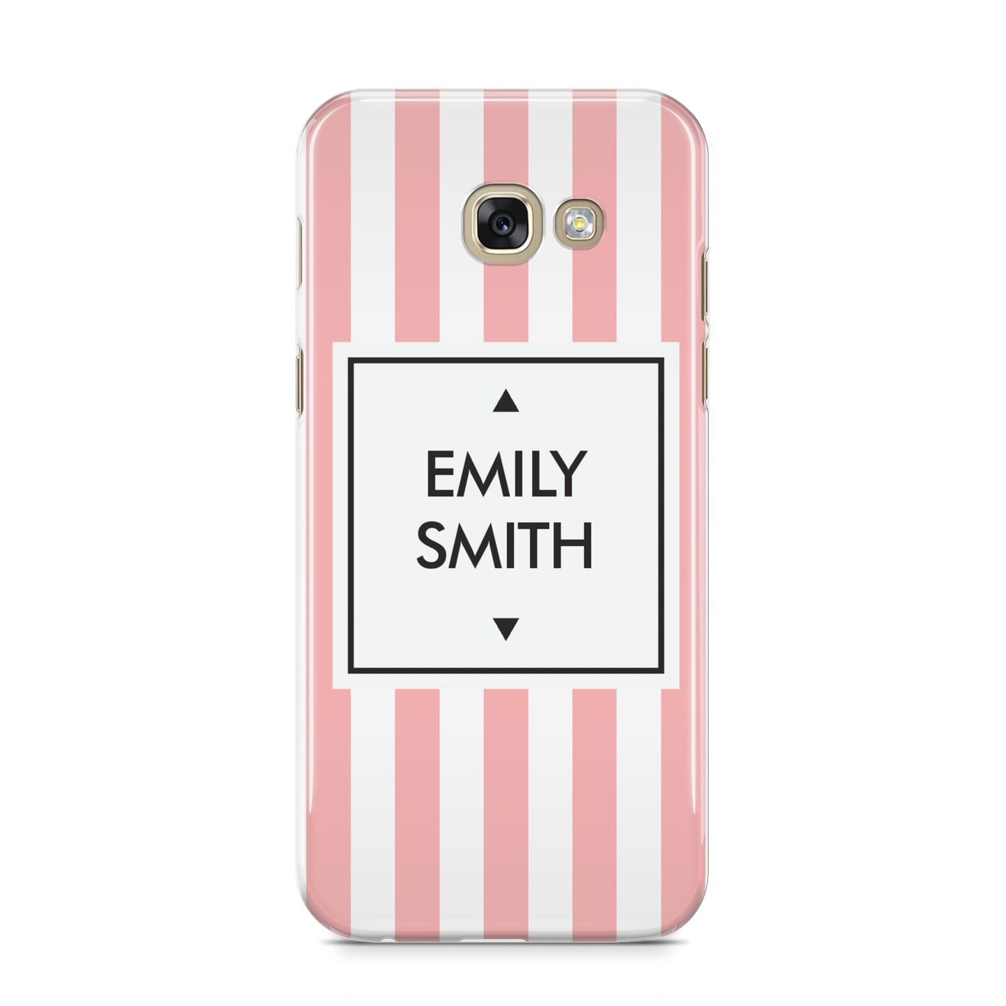 Personalised Candy Striped Name Initials Samsung Galaxy A5 2017 Case on gold phone