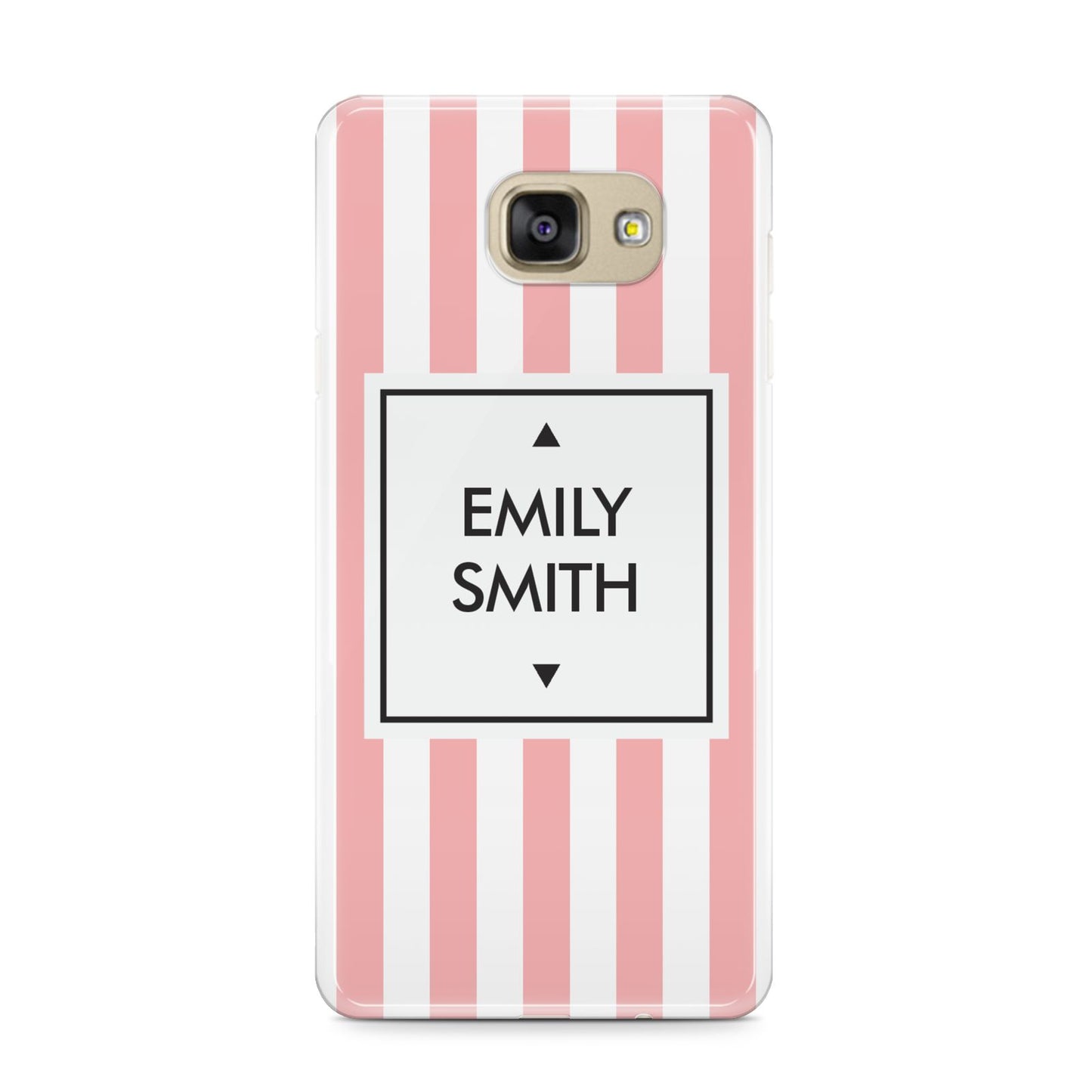 Personalised Candy Striped Name Initials Samsung Galaxy A9 2016 Case on gold phone