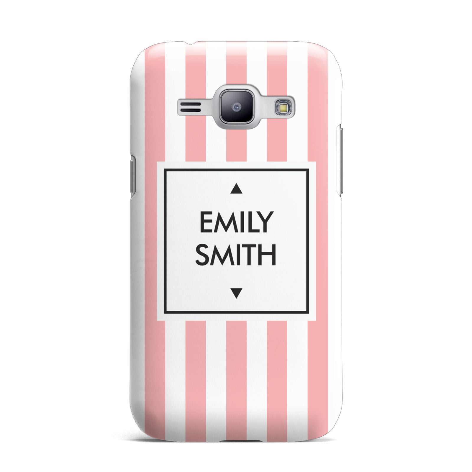 Personalised Candy Striped Name Initials Samsung Galaxy J1 2015 Case