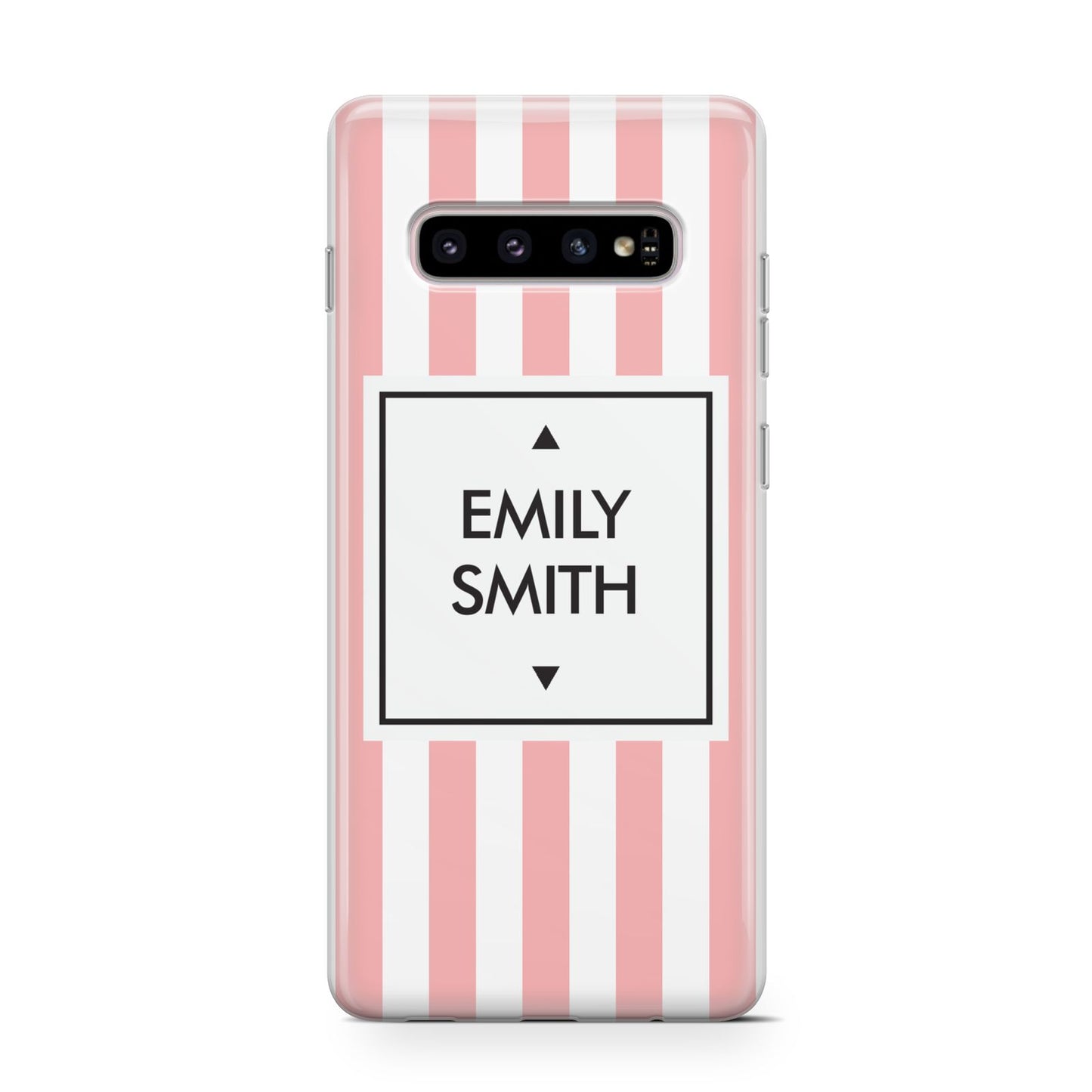 Personalised Candy Striped Name Initials Samsung Galaxy S10 Case