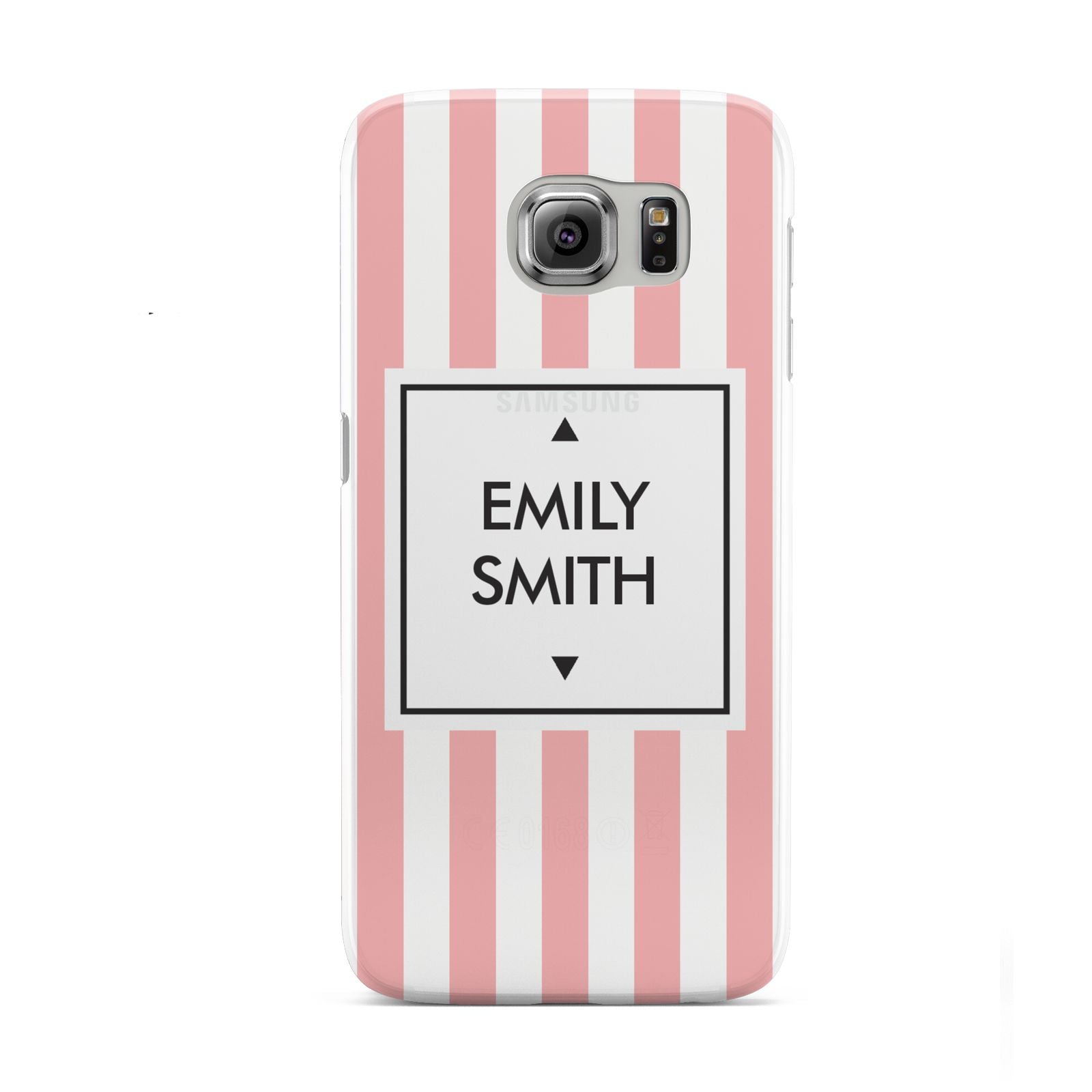 Personalised Candy Striped Name Initials Samsung Galaxy S6 Case