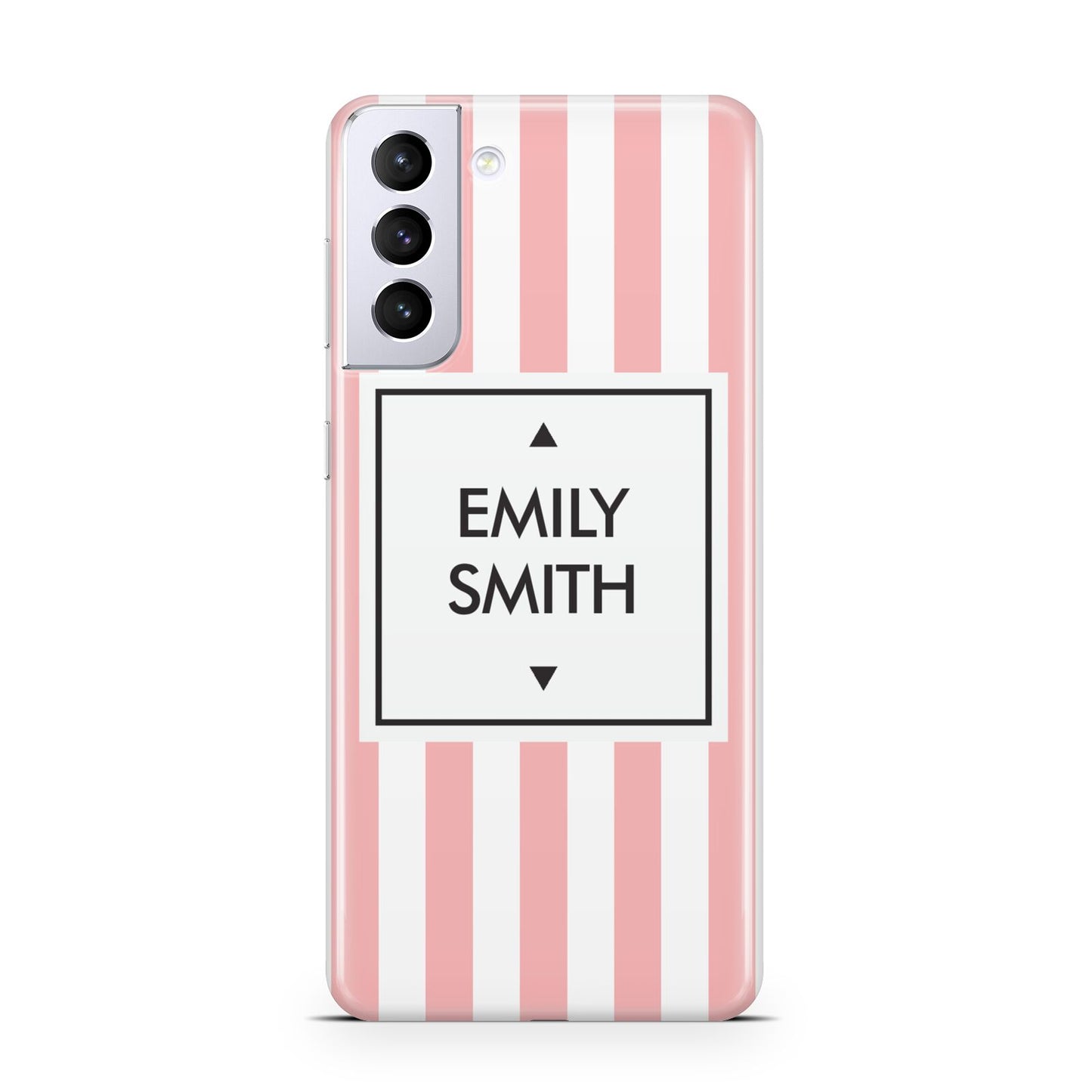 Personalised Candy Striped Name Initials Samsung S21 Plus Phone Case