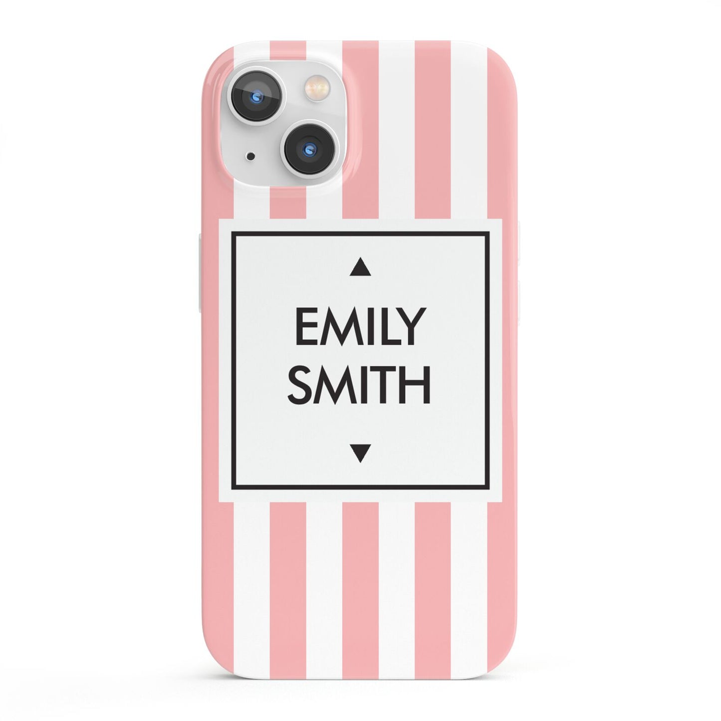 Personalised Candy Striped Name Initials iPhone 13 Full Wrap 3D Snap Case