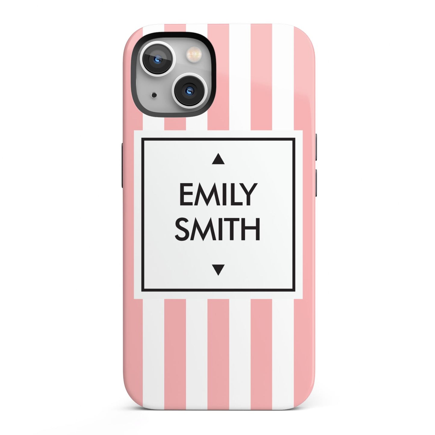 Personalised Candy Striped Name Initials iPhone 13 Full Wrap 3D Tough Case