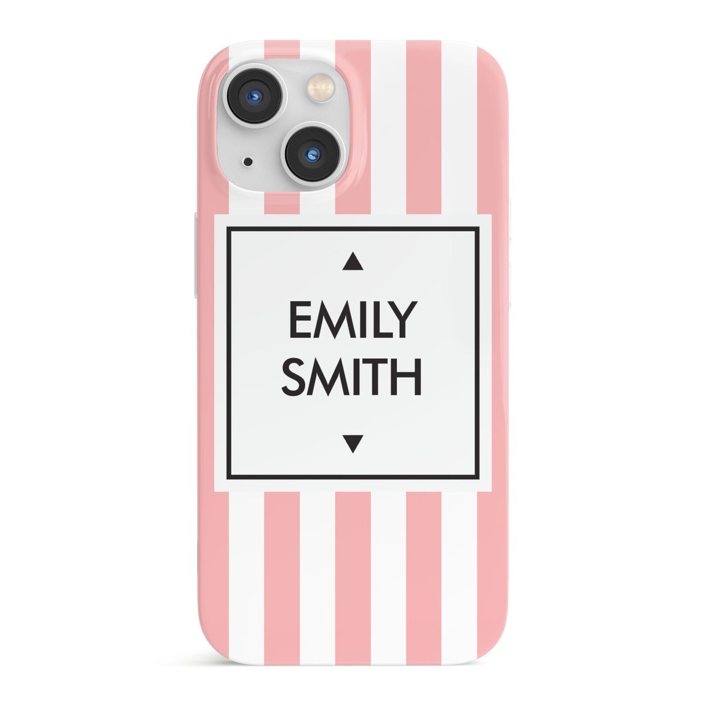 Personalised Candy Striped Name Initials iPhone 13 Mini Full Wrap 3D Snap Case