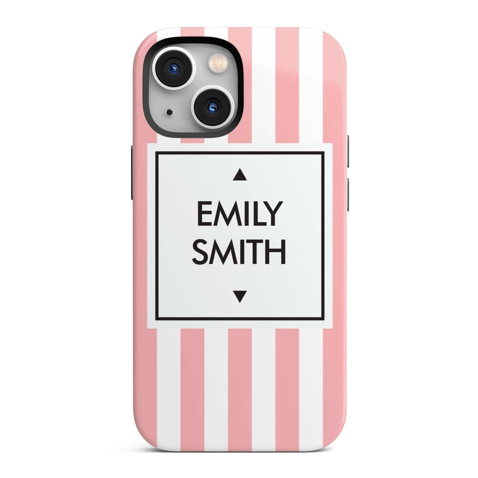 Personalised Candy Striped Name Initials iPhone 13 Mini Full Wrap 3D Tough Case