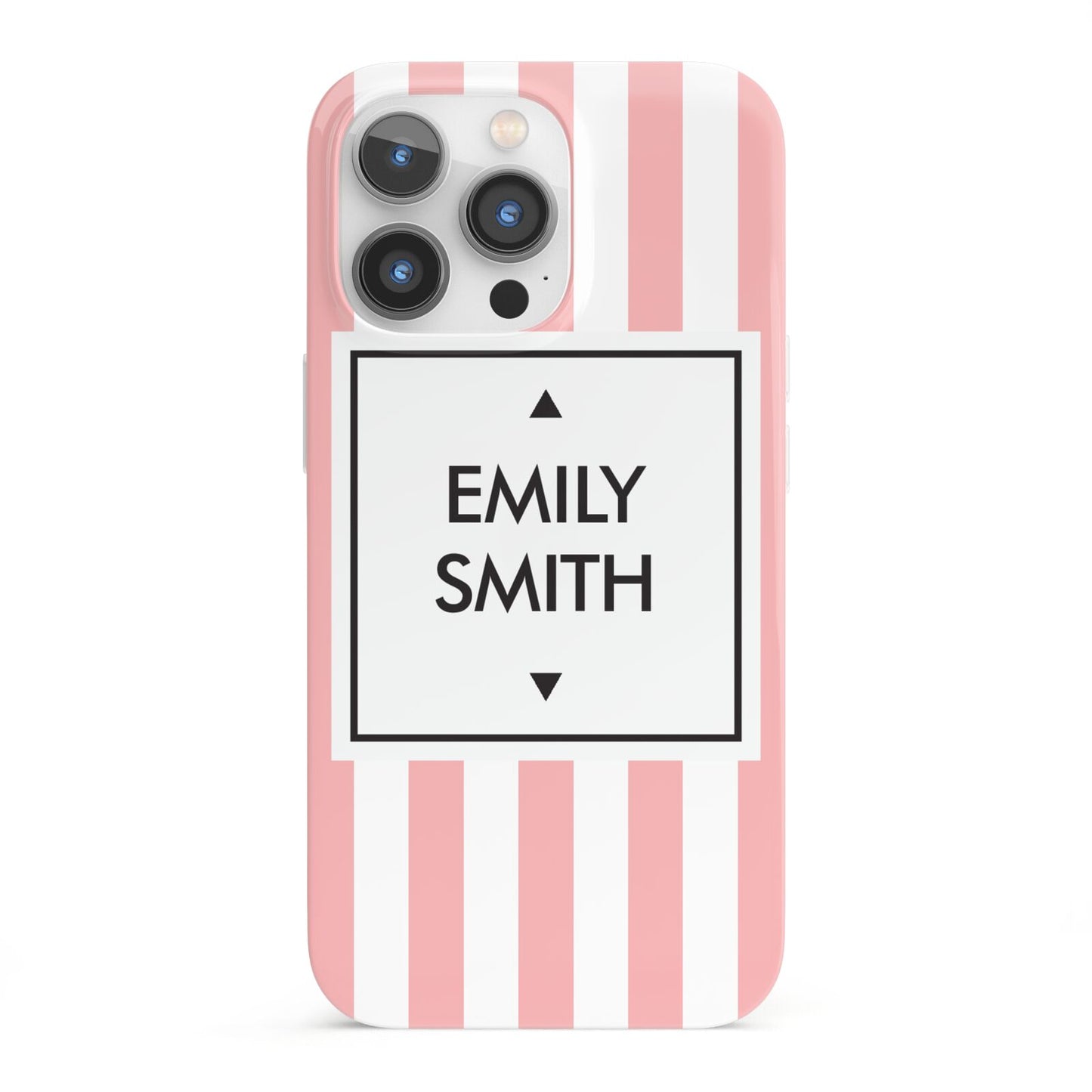 Personalised Candy Striped Name Initials iPhone 13 Pro Full Wrap 3D Snap Case