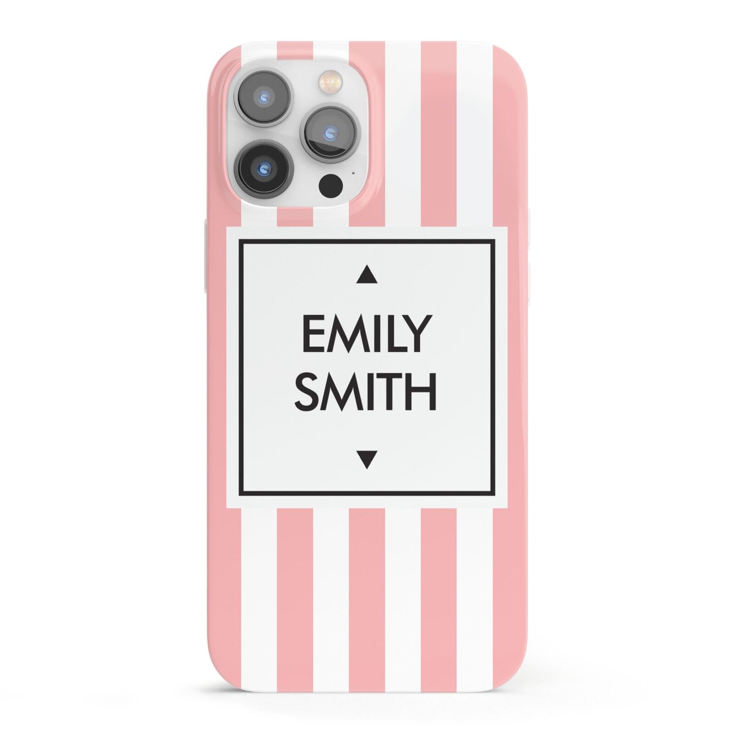 Personalised Candy Striped Name Initials iPhone 13 Pro Max Full Wrap 3D Snap Case