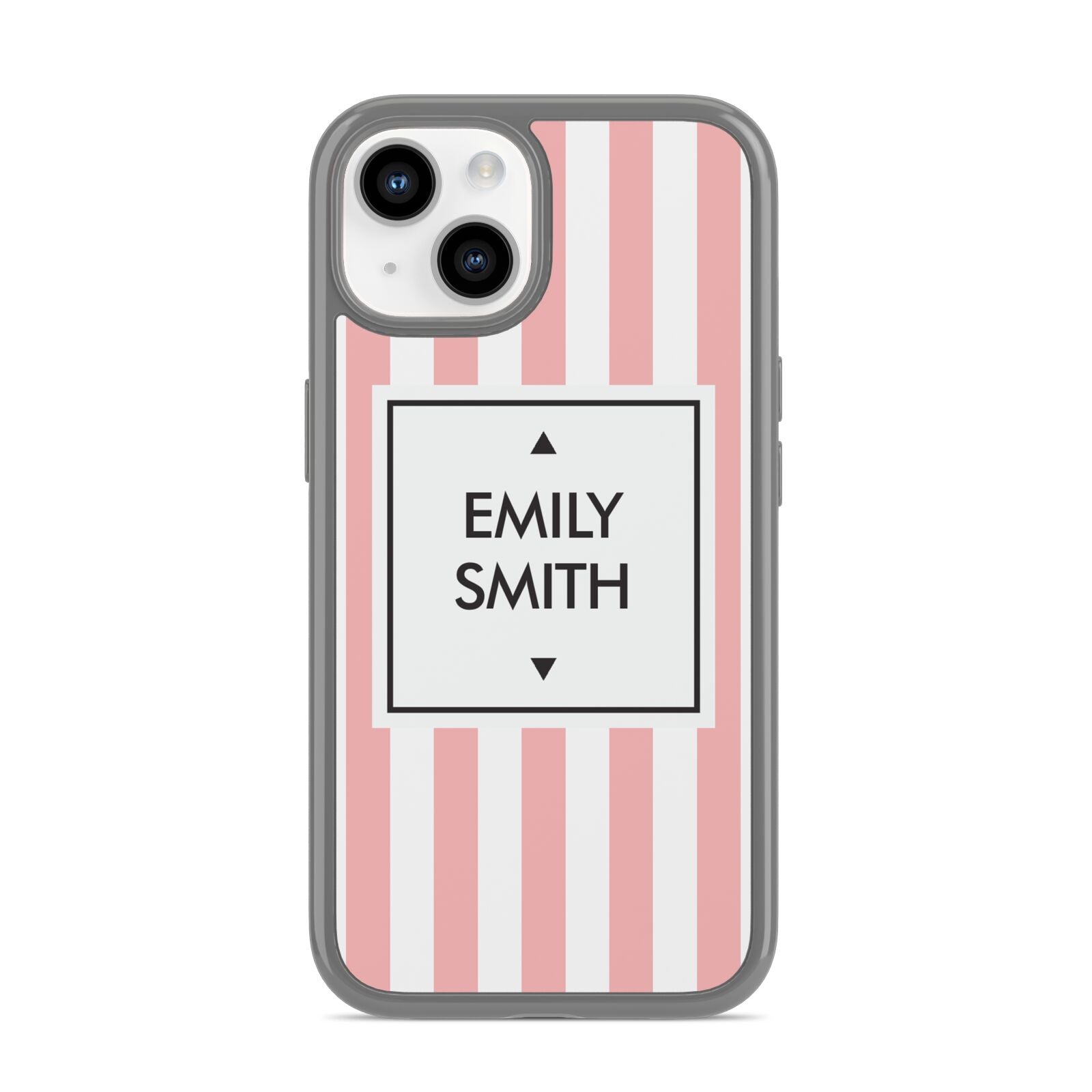 Personalised Candy Striped Name Initials iPhone 14 Clear Tough Case Starlight