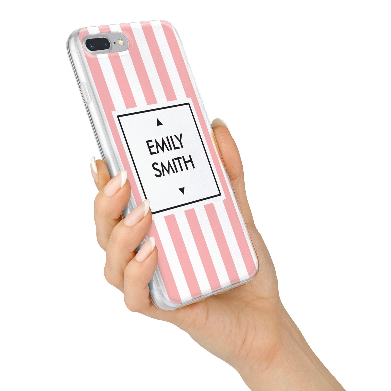 Personalised Candy Striped Name Initials iPhone 7 Plus Bumper Case on Silver iPhone Alternative Image