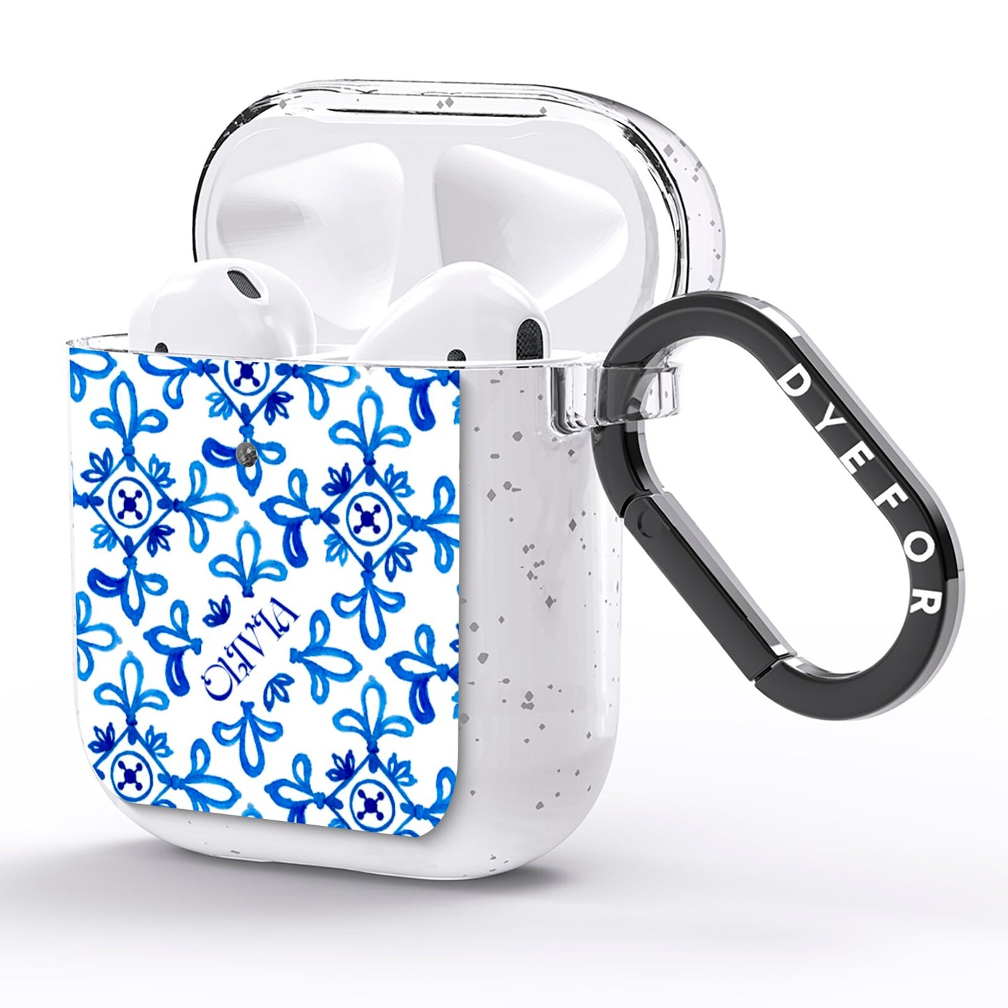 Personalised Capri Tiles AirPods Glitter Case Side Image